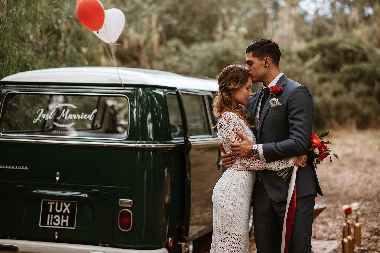 Just married Volkswagen Kombi