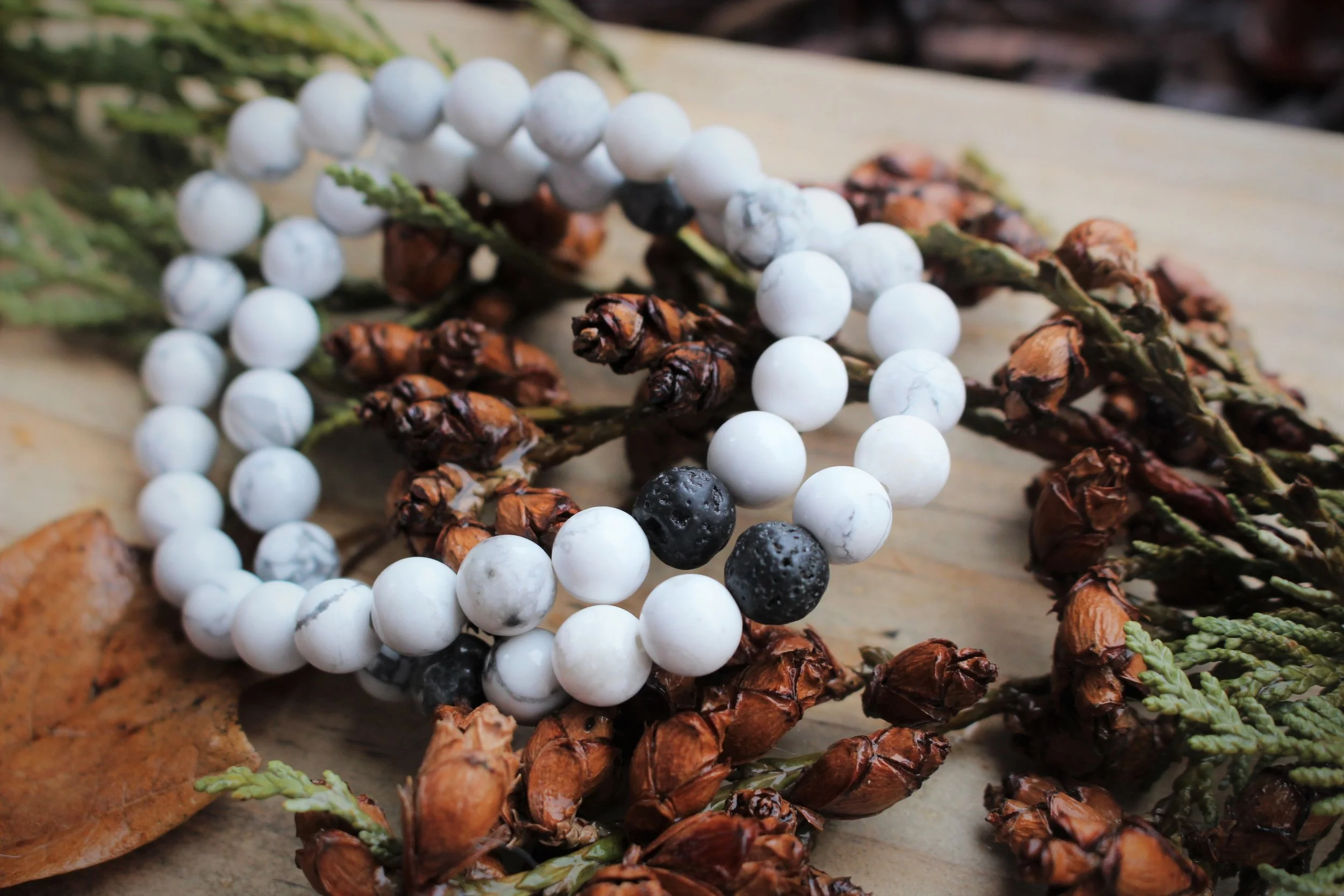Howlite Diffuser Chakra Bracelet
