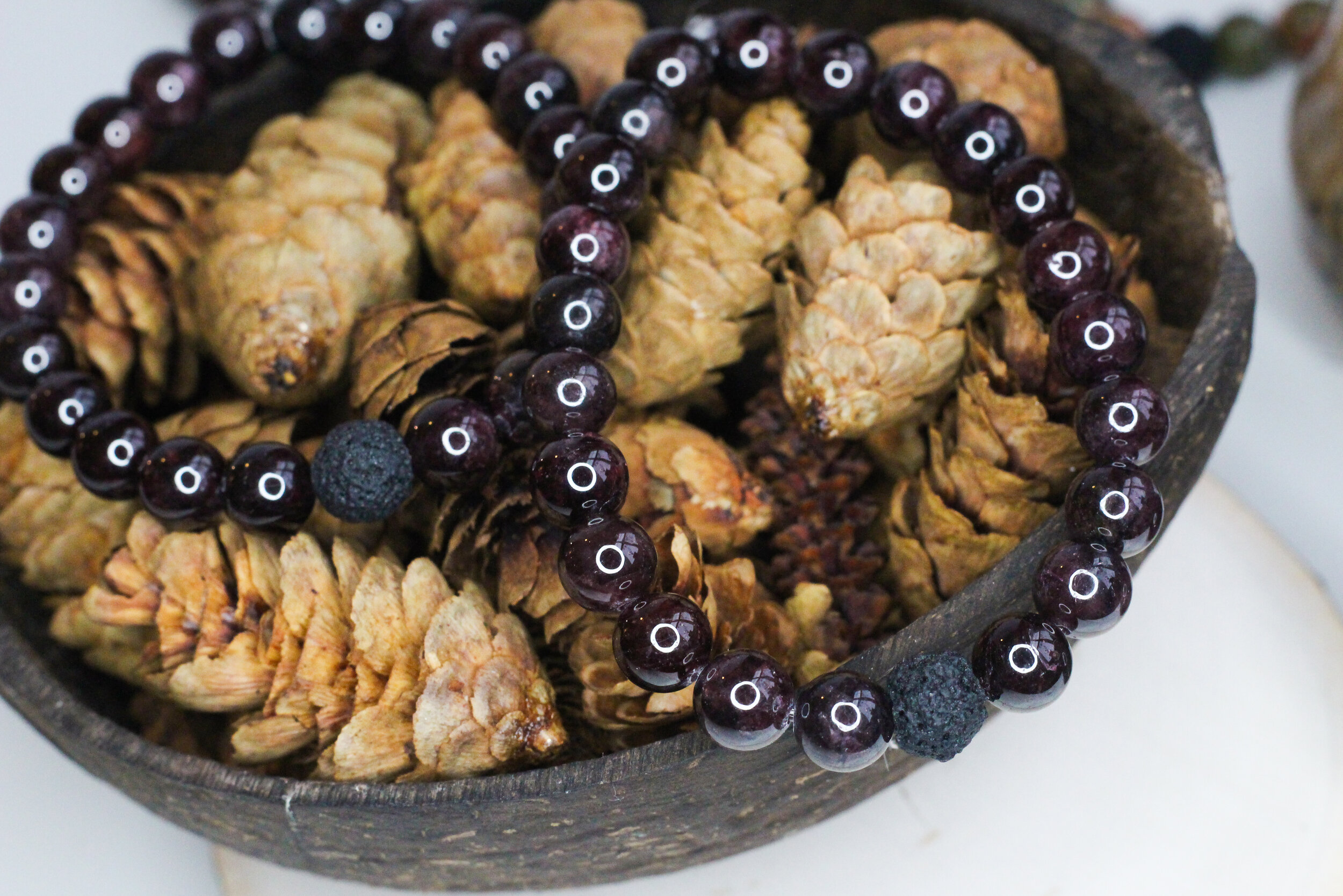 Garnet Gemstone Diffuser Bracelet
