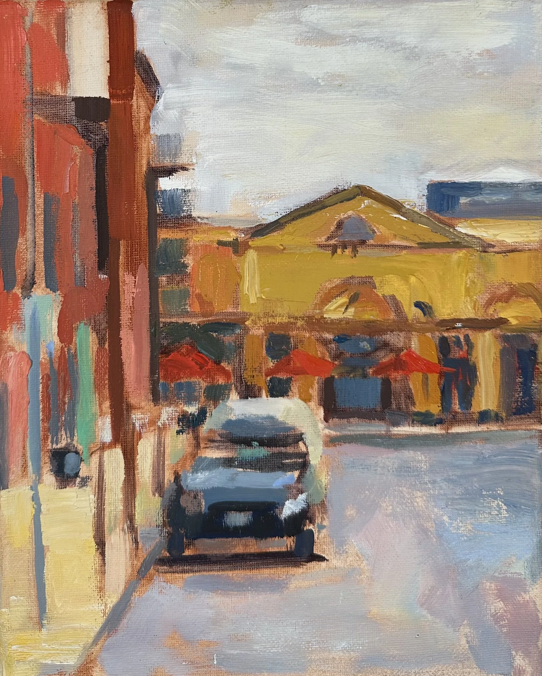 View Down Poplar Street, 8x10, $225, oil on canvas, framed.jpeg