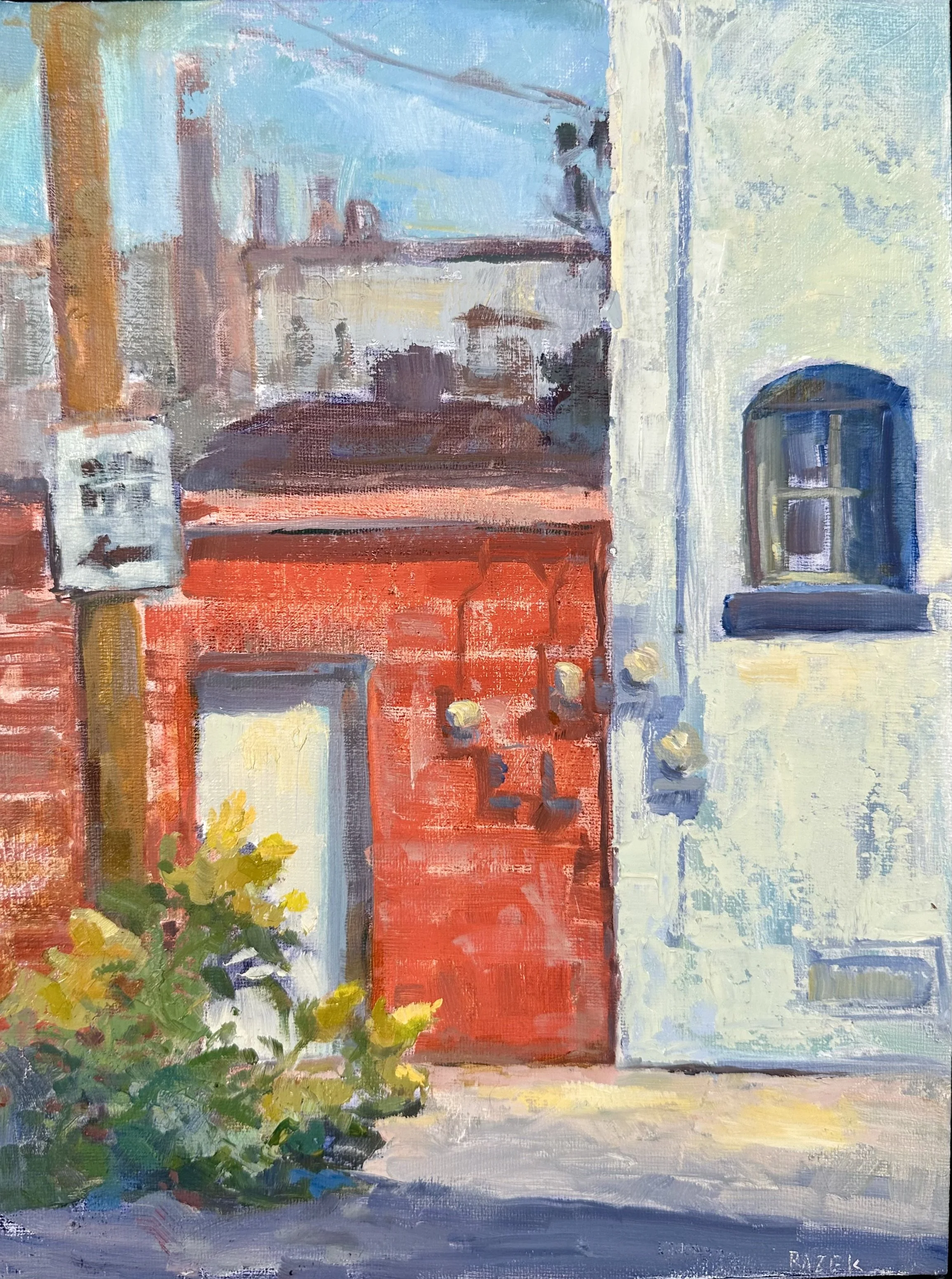 One Way, 12x9, $275, Oil on panel., framedjpeg.jpeg