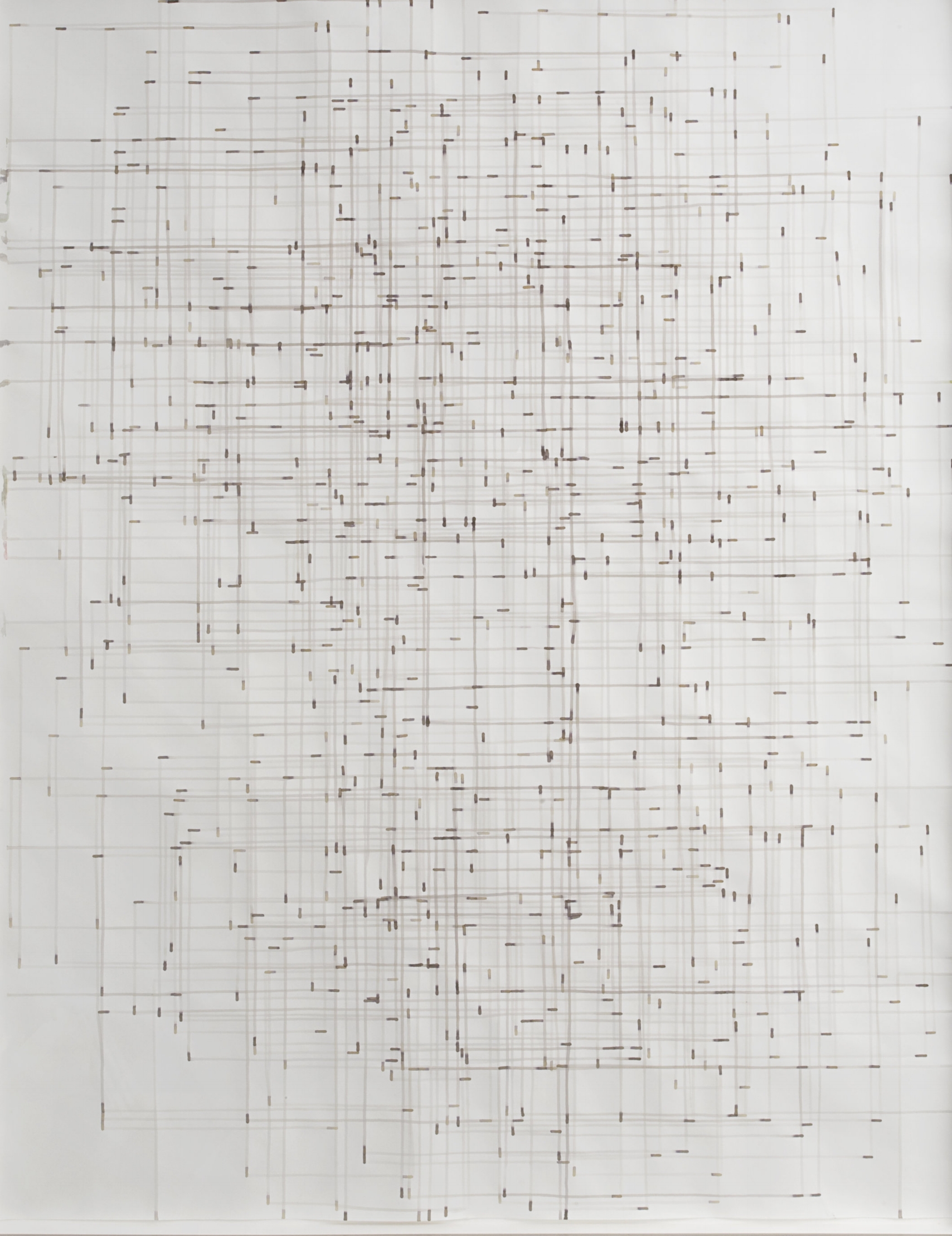 Duo droitier gris, 2010 encre sur papier 151 cm X 115,5 cm