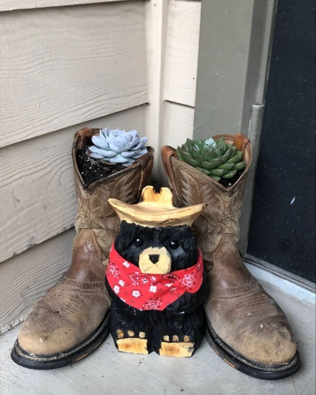How about this for a cowboy DIY! A veteran put his old boots to good use with this project and we are loving it