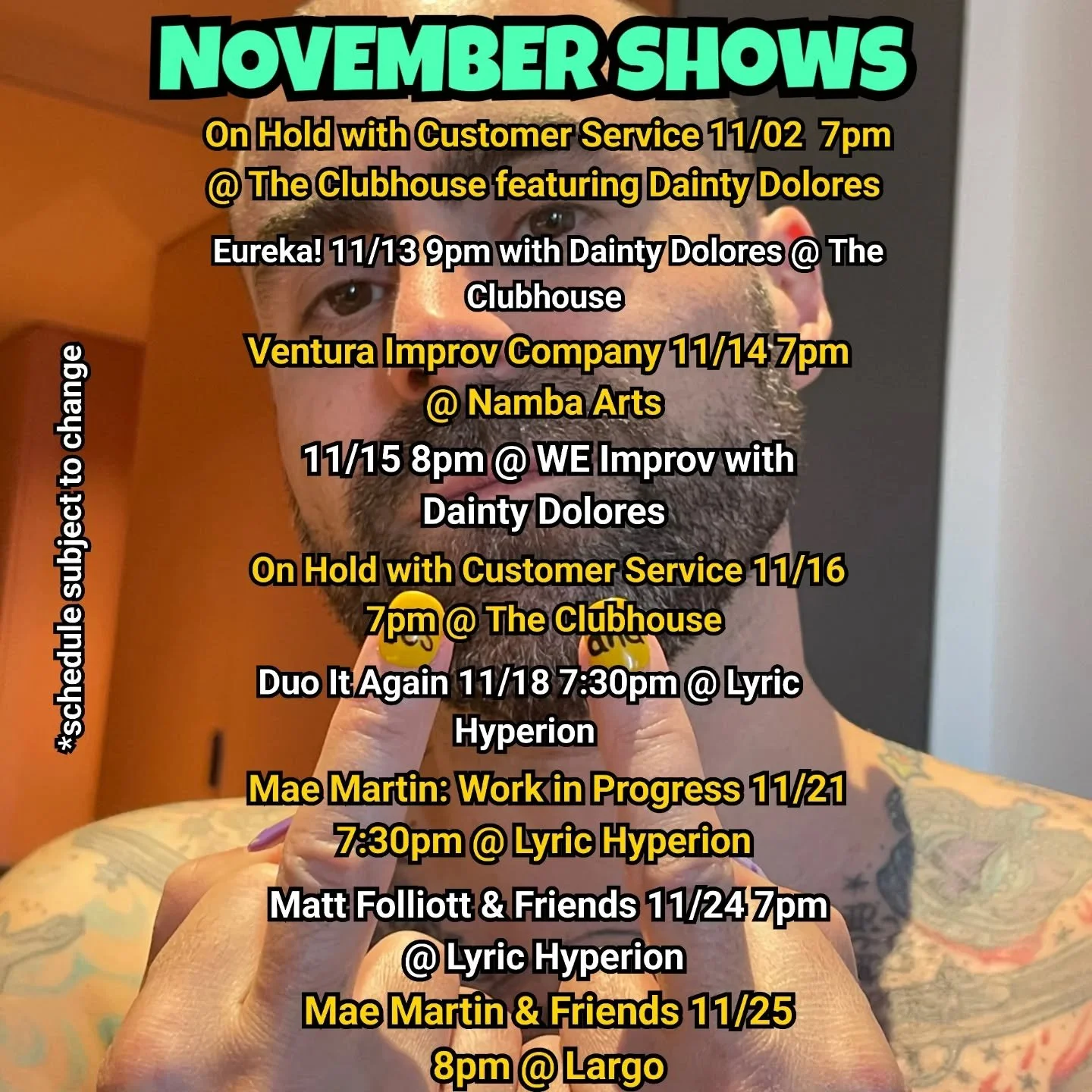 Check out a comedy show if you're in LA!