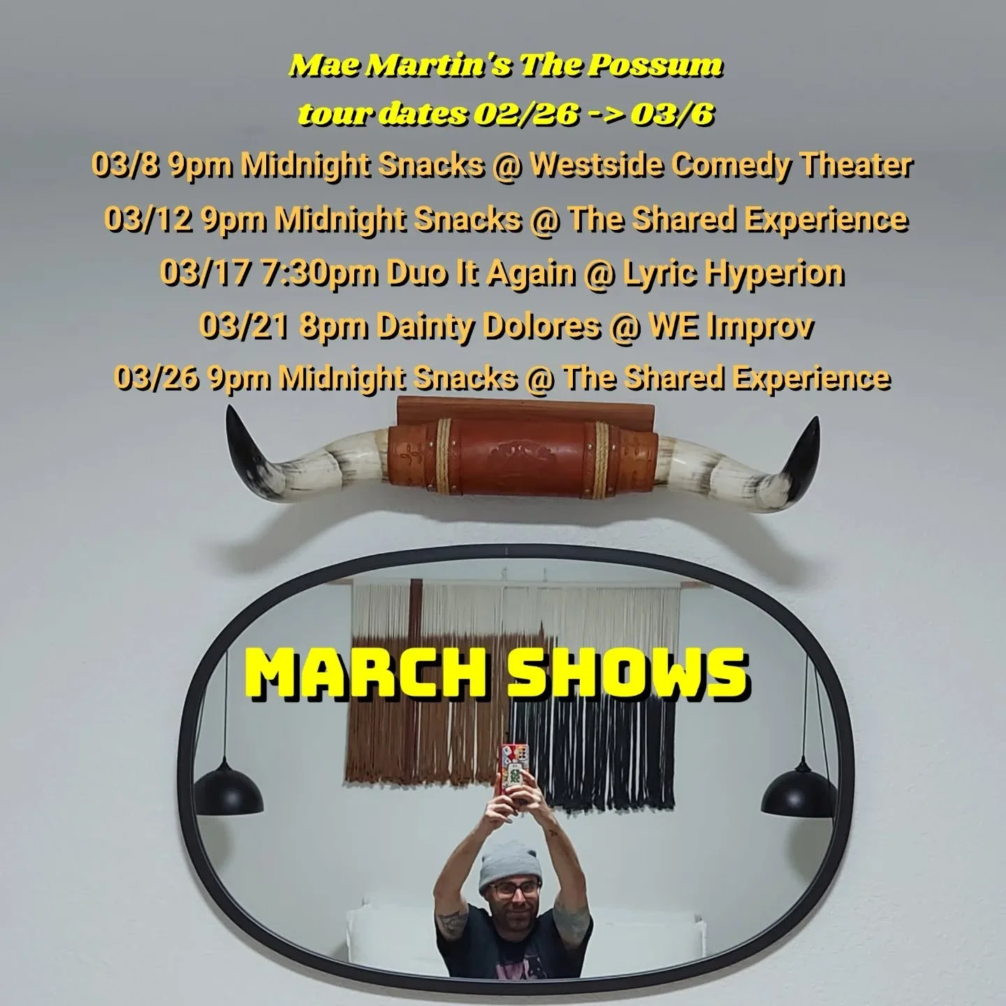 Come see a comedy show on the road or in LA!