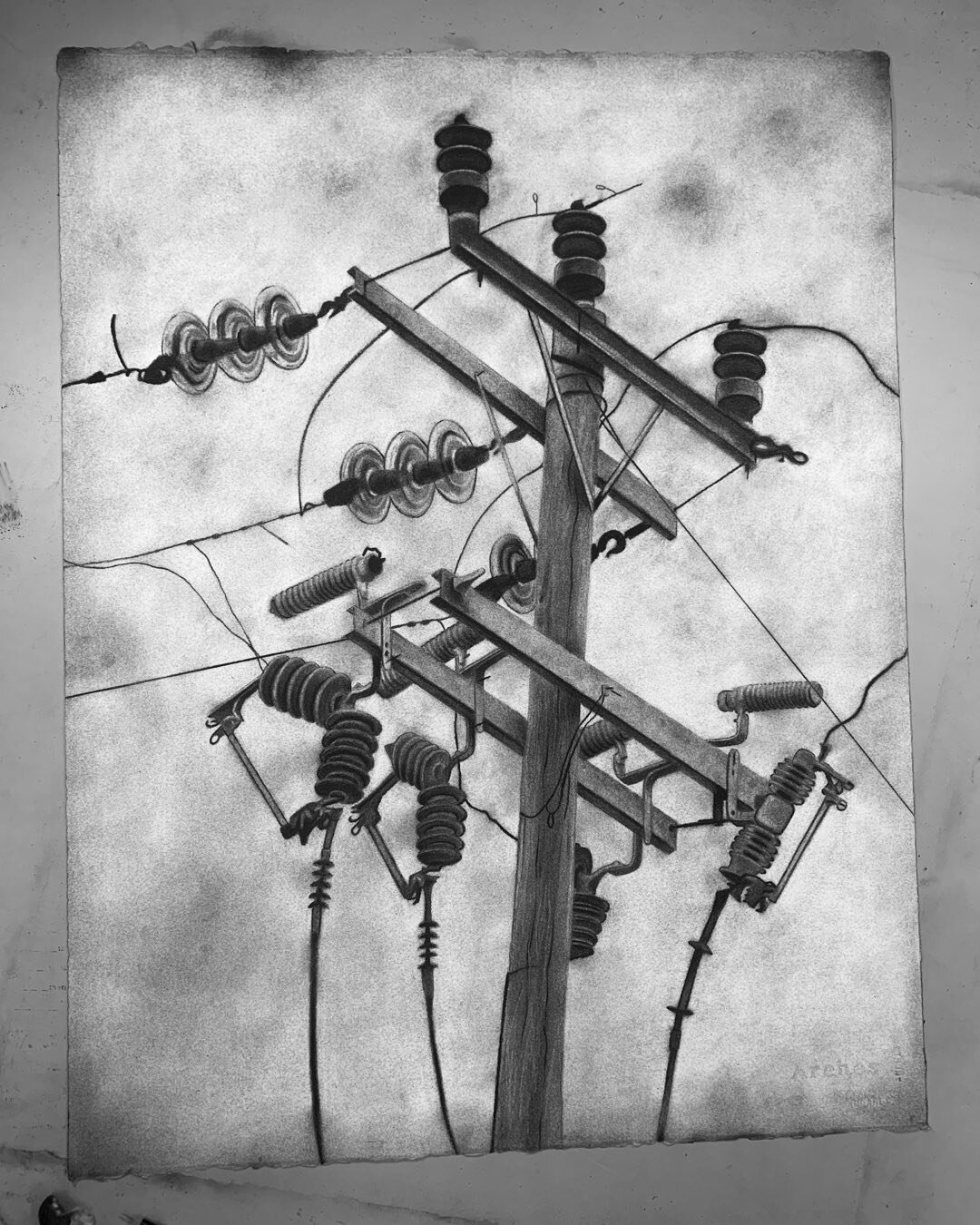 ✍🏽 This definitely the most elaborate set of power lines I&rsquo;ve drawn. Good times. 👍🏽✍🏽