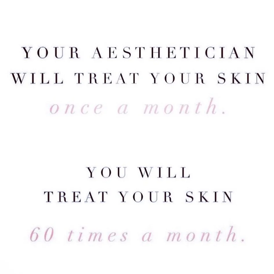 Home care is the most important!
Applying products AM &amp; PM has you giving your skin love SIXTY times a month!
Home care is basically your home work from what is done in the treatment room.
The best results are seen while doing both monthly treatm