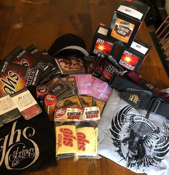 Shout out to @ghsstrings! Thank you so much for the new stings and accessories! We can&rsquo;t wait to put it all to use. #ghsartist #ghsstings #newstrings