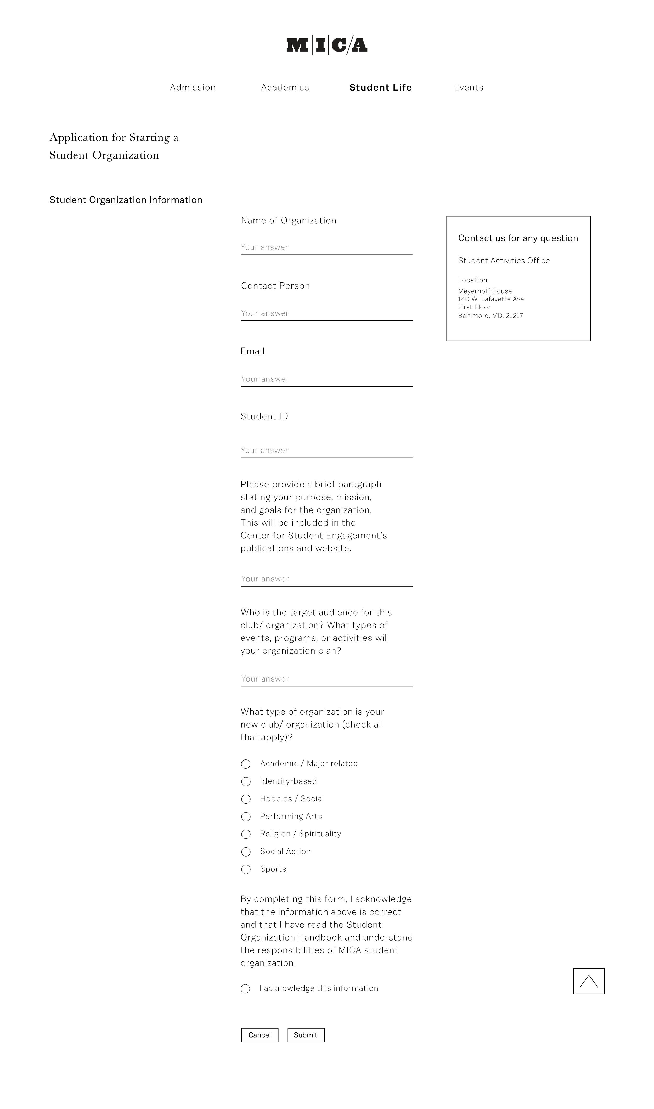 Application Page
