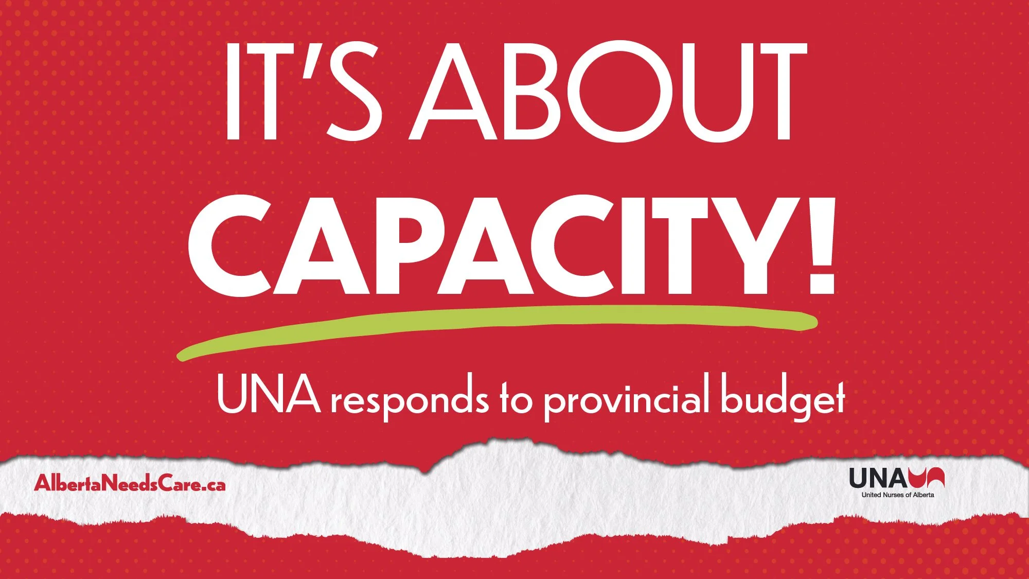 It’s about capacity! UNA responds to provincial budget