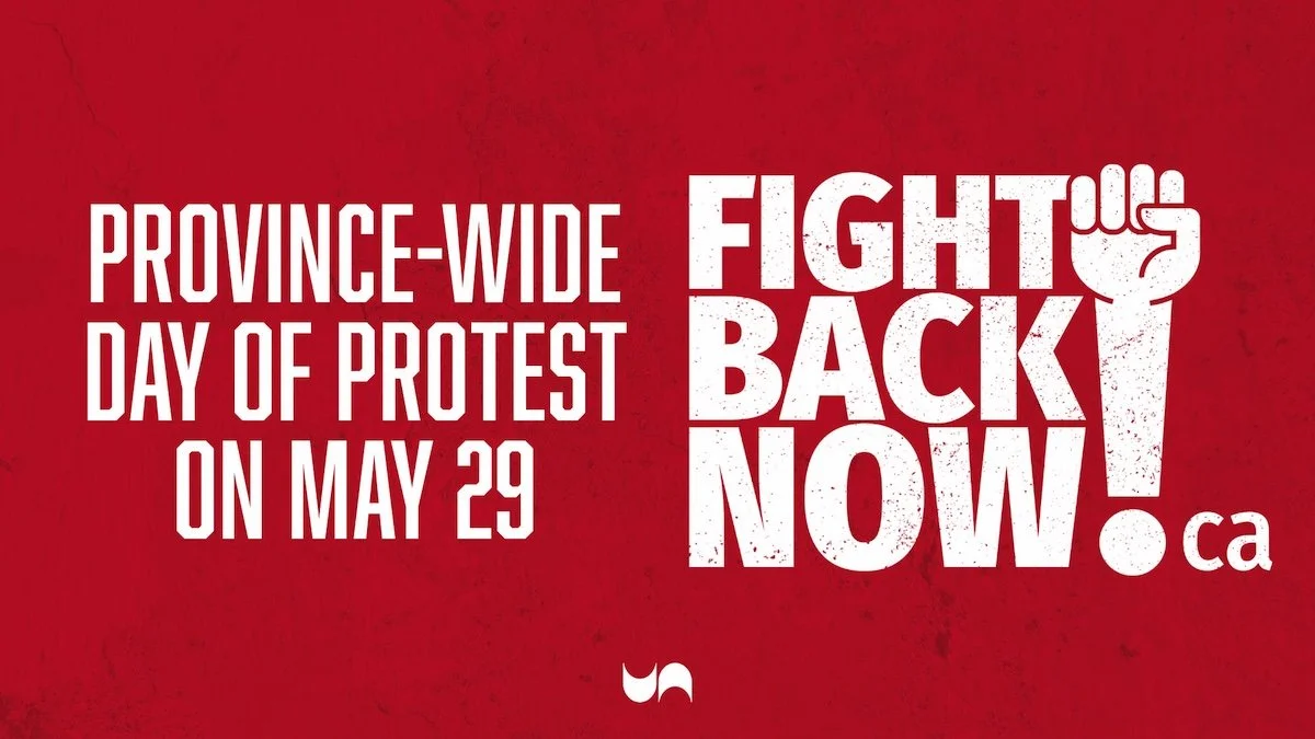 Province-wide day of protest on May 29
