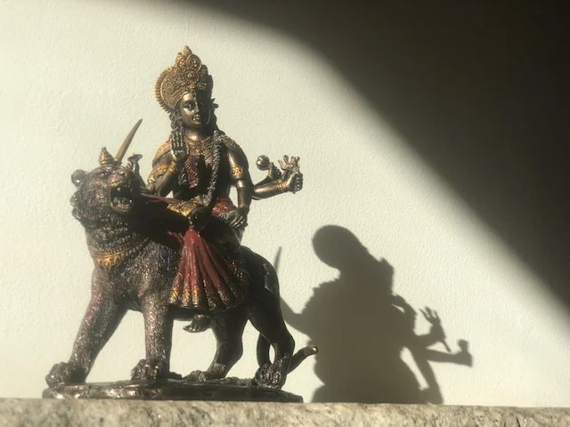 Statue of Durga from Ram Dass’s altar.
