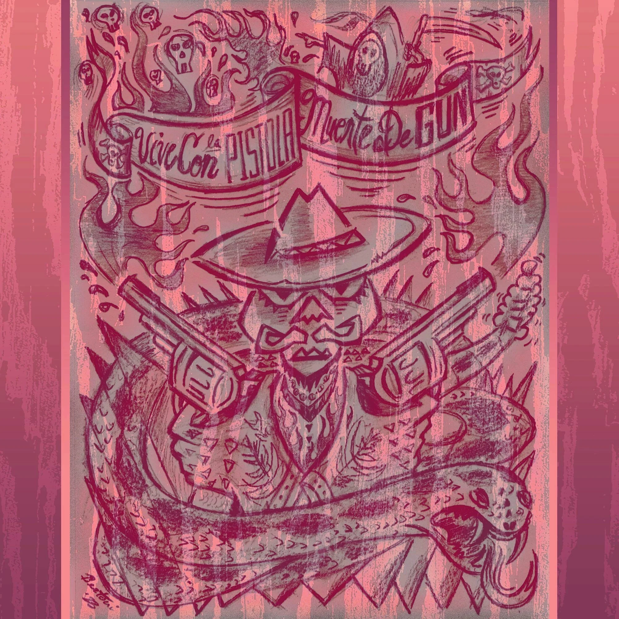 Muerto Pistola Illustration