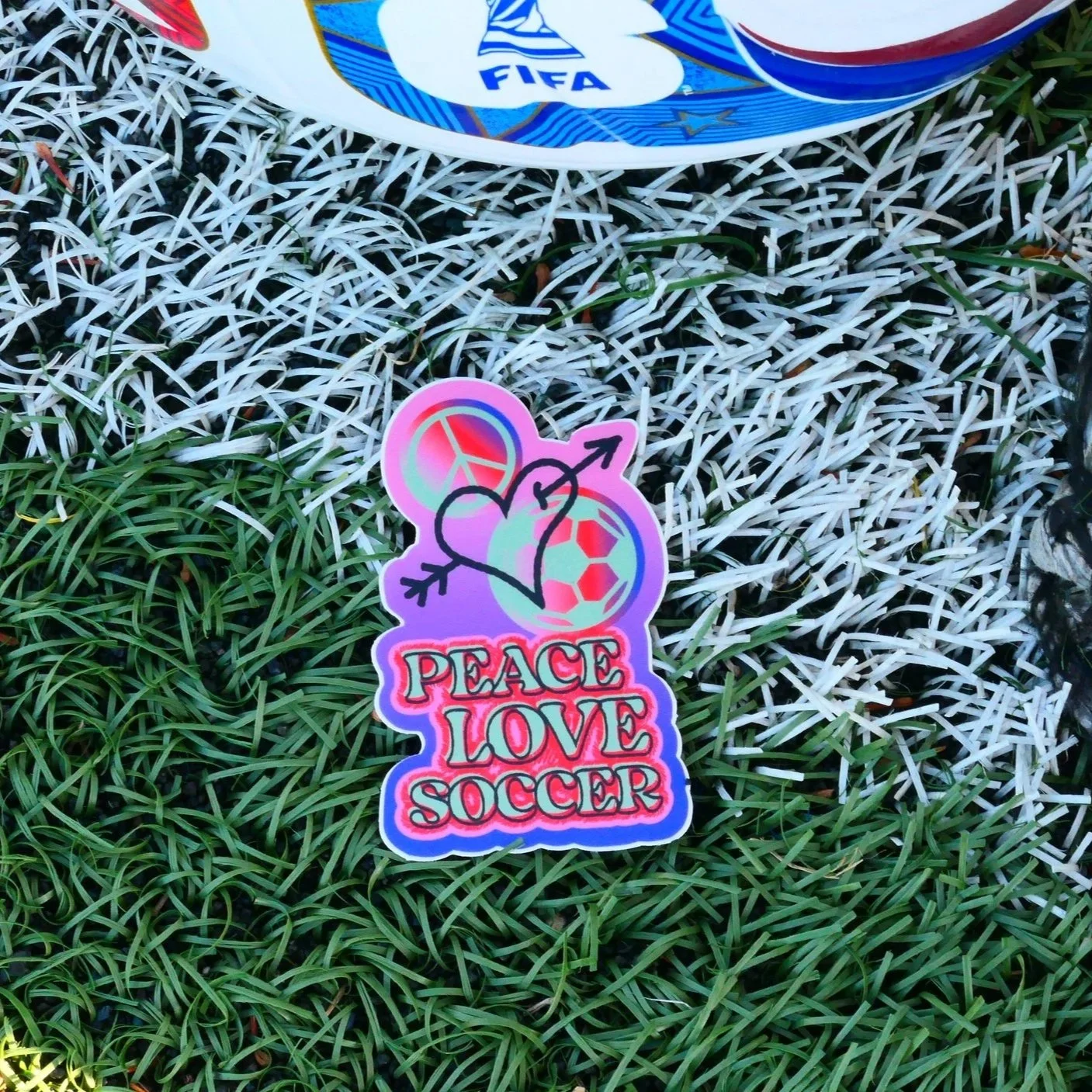 “Peace Love Soccer” Sticker (4-inches)