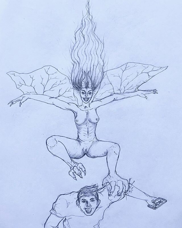 The Aswang attacks an unsuspecting tourist! Another creature sketch for #creatanuary From what I understand the Aswang is a Filipino vampire/ghoul creature so it can look like any number of things. I guess I imagined mine to be like a vampire harpy o