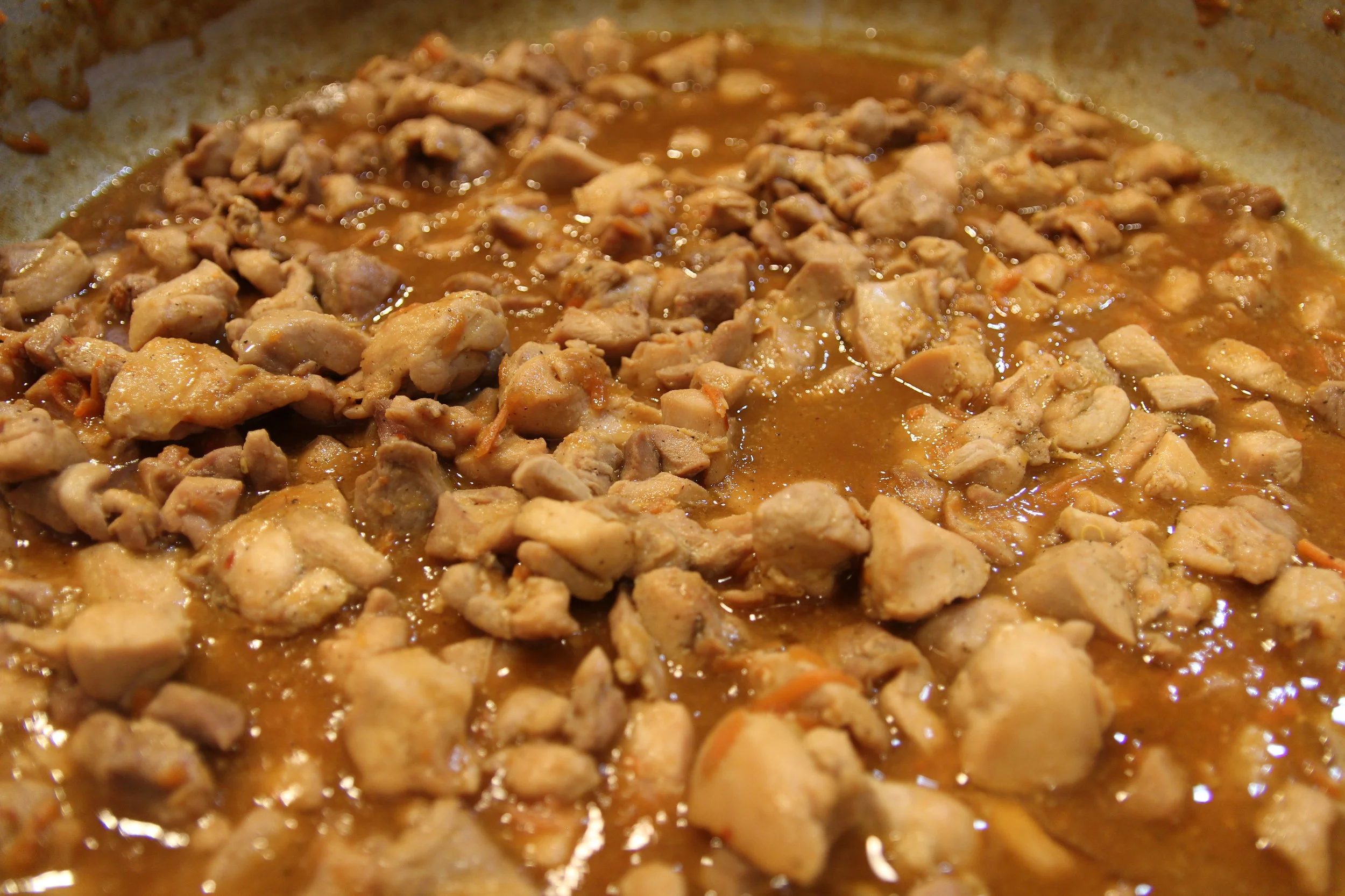 Chicken being cooked up for a family gathering