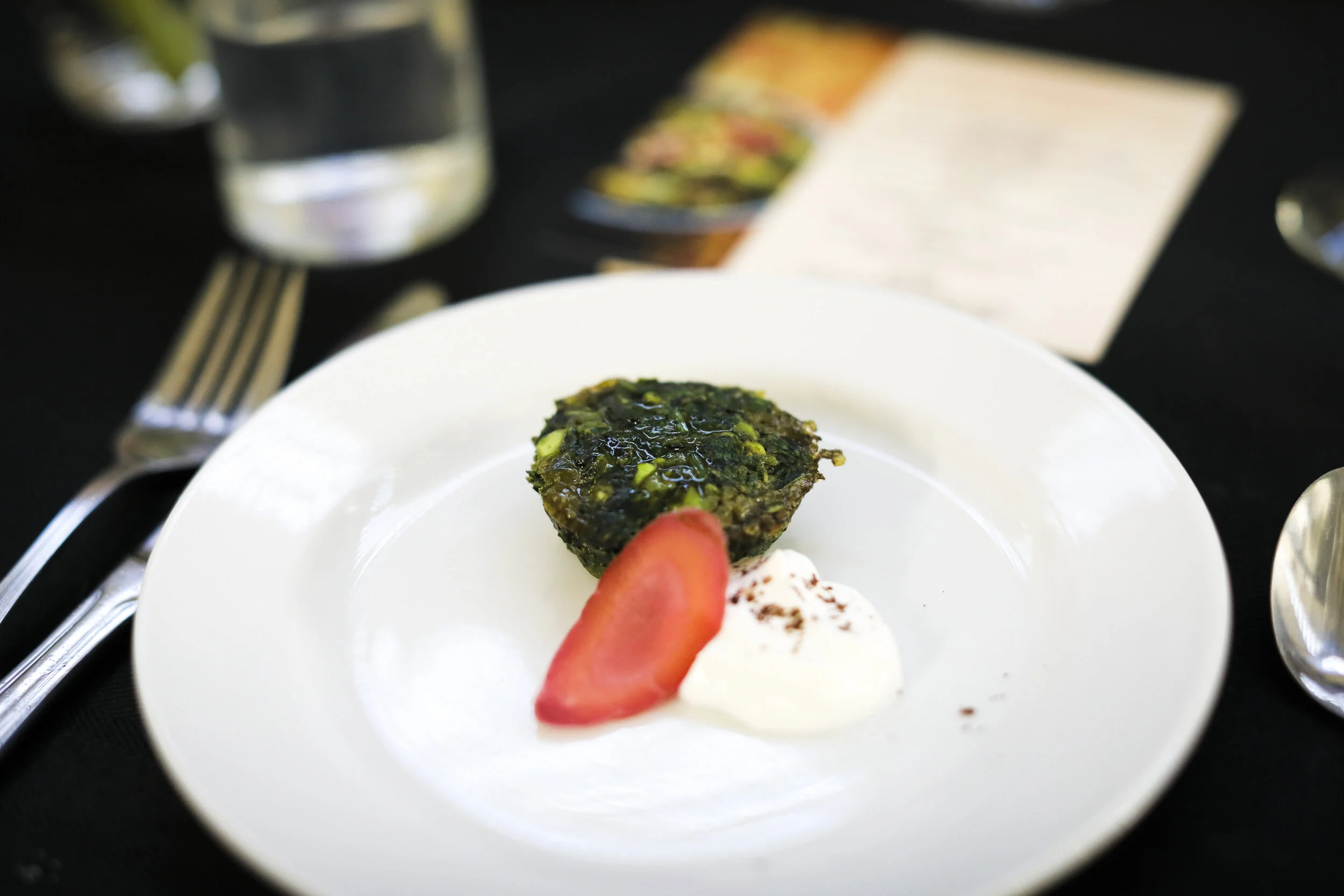 baghaali kuku: fava bean, chive & egg frittata with garlic labneh