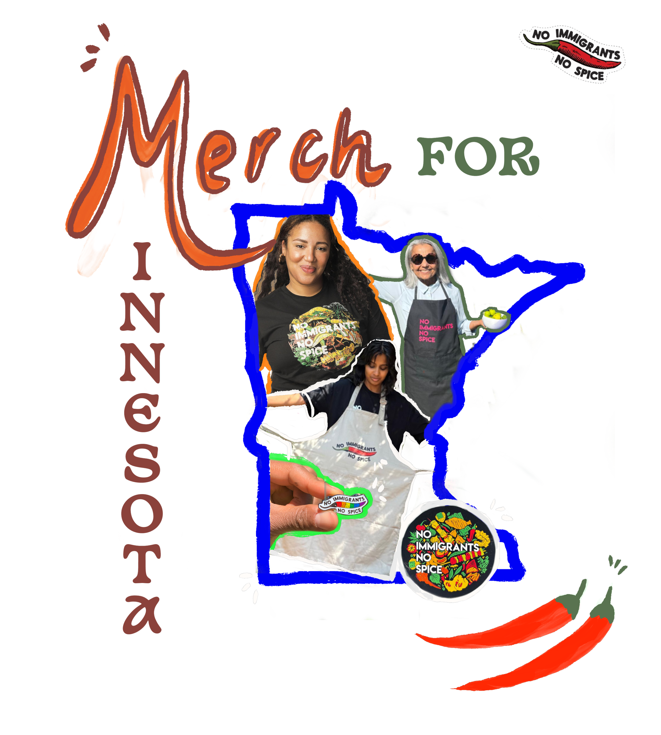 blue outline of the state of minnesota with the inside a collage of images of people wearing or showing NINS merchandise