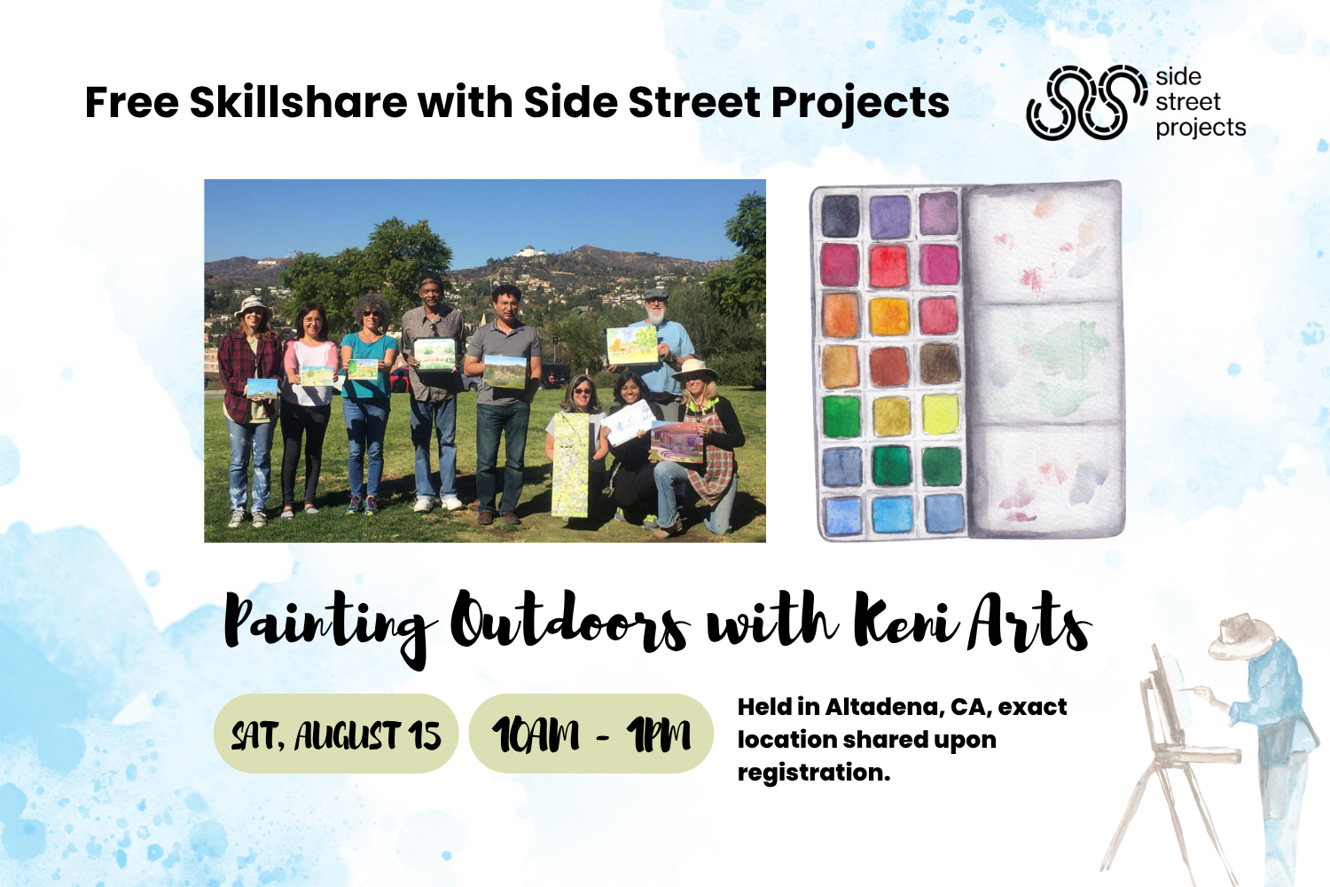 FREE Skillshares: Painting Outdoors with Keni Arts | Saturday, August 15 | 10 am - 1 pm