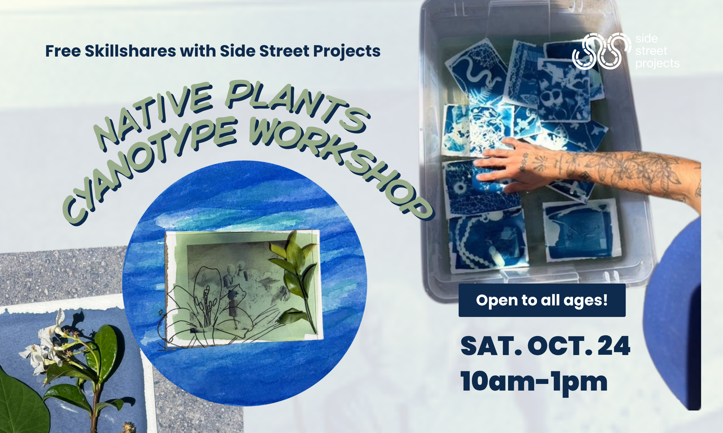 Free Skillshares: Native Plants Cyanotype Workshop, Saturday, October 24, 10 am - 1 pm