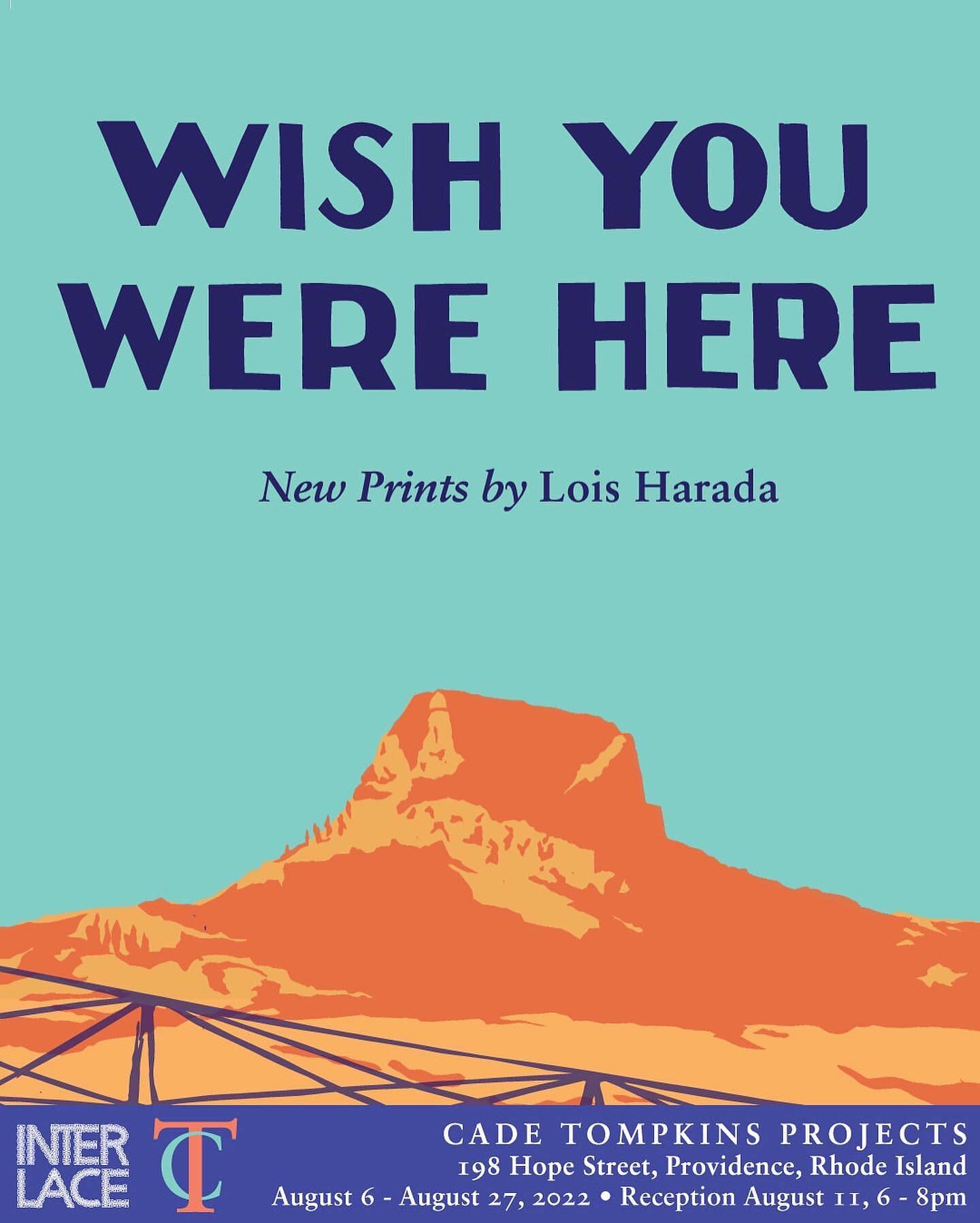 WISH YOU WERE HERE, a new series of silkscreen posters on view August 11 to 28, 2022. These prints are inspired by WPA style posters from the 1940s &mdash; instead of highlighting travel destinations or National Parks, my works are based on Japanese 
