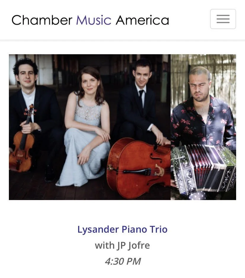 Lysander Piano Trio to Showcase at Chamber Music America Conference January 7