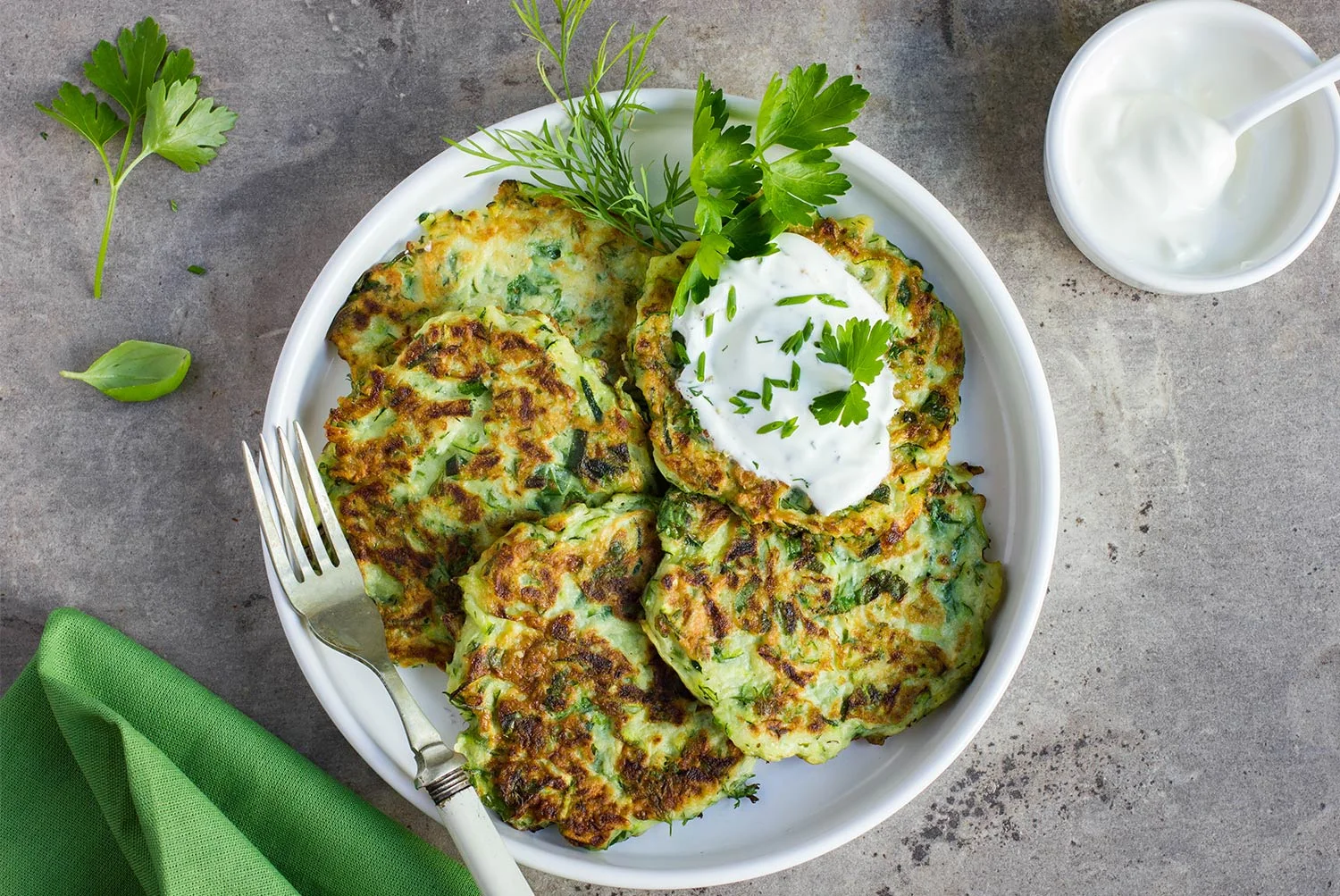Zucchini Mint &amp; Pea Fritters  