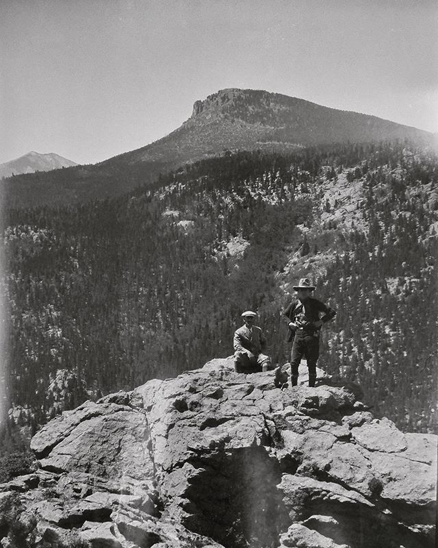 Negative number 20 from the Rocky Mountain Nat. Park Album - 1924 I believe the caption on this one reads &quot;Twin Sisters Sam + pop&quot; foundphoto #snapshot #familyslideshow #longlivefilm #nationalparks #rockymountainnationalpark  #vacationpic #