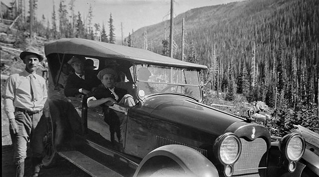 Negative number 96 from the Rocky Mountain Nat. Park Album - 1924 Captioned, &ldquo;Back in the Car&rdquo; #foundphoto #snapshot #familyslideshow #longlivefilm #kodak #nationalparks #rockymountainnationalpark  #estespark #glacier #viewfromthesumit #v