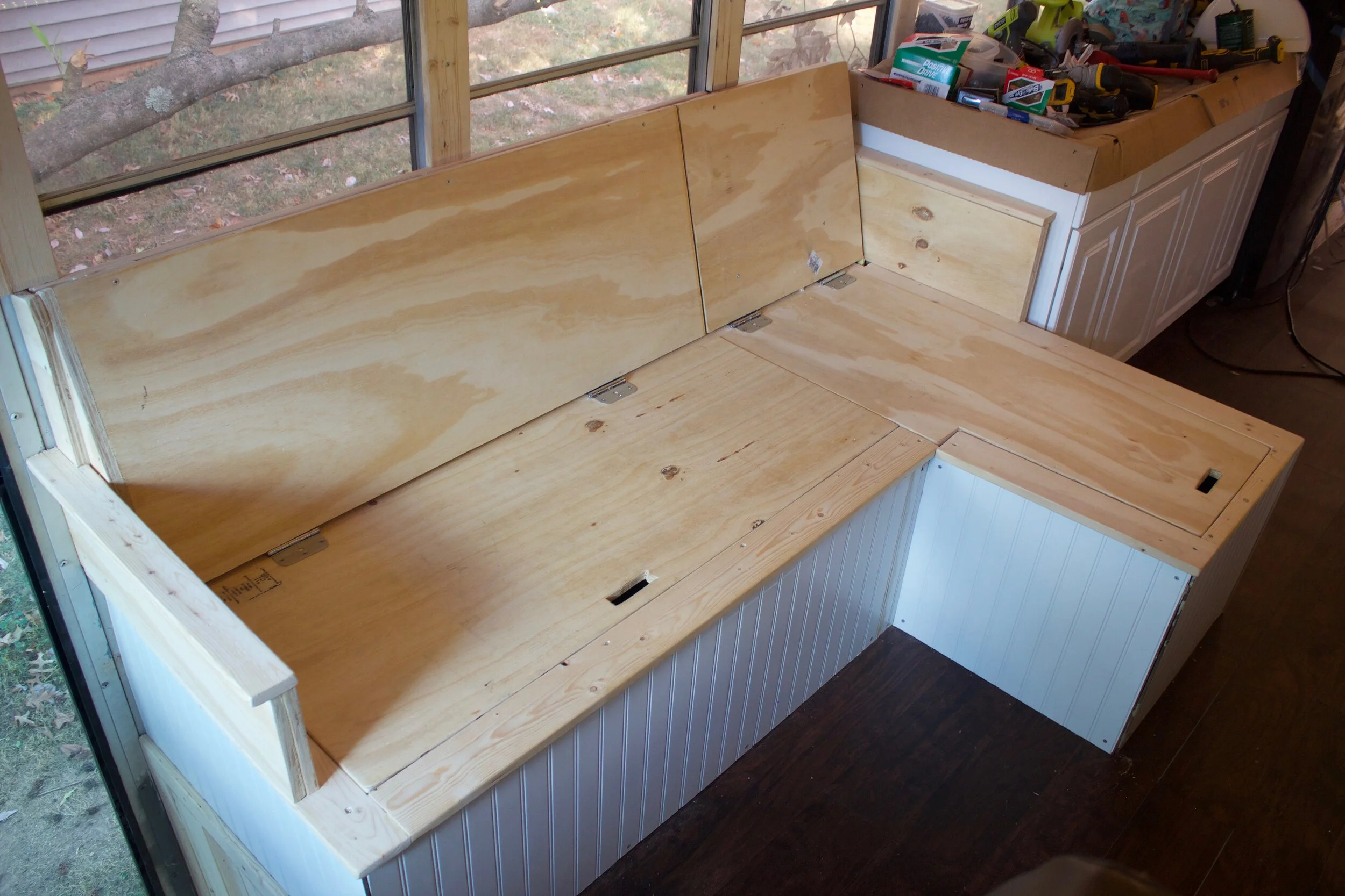 How to build a couch in your skoolie conversion! — Time to go adventure