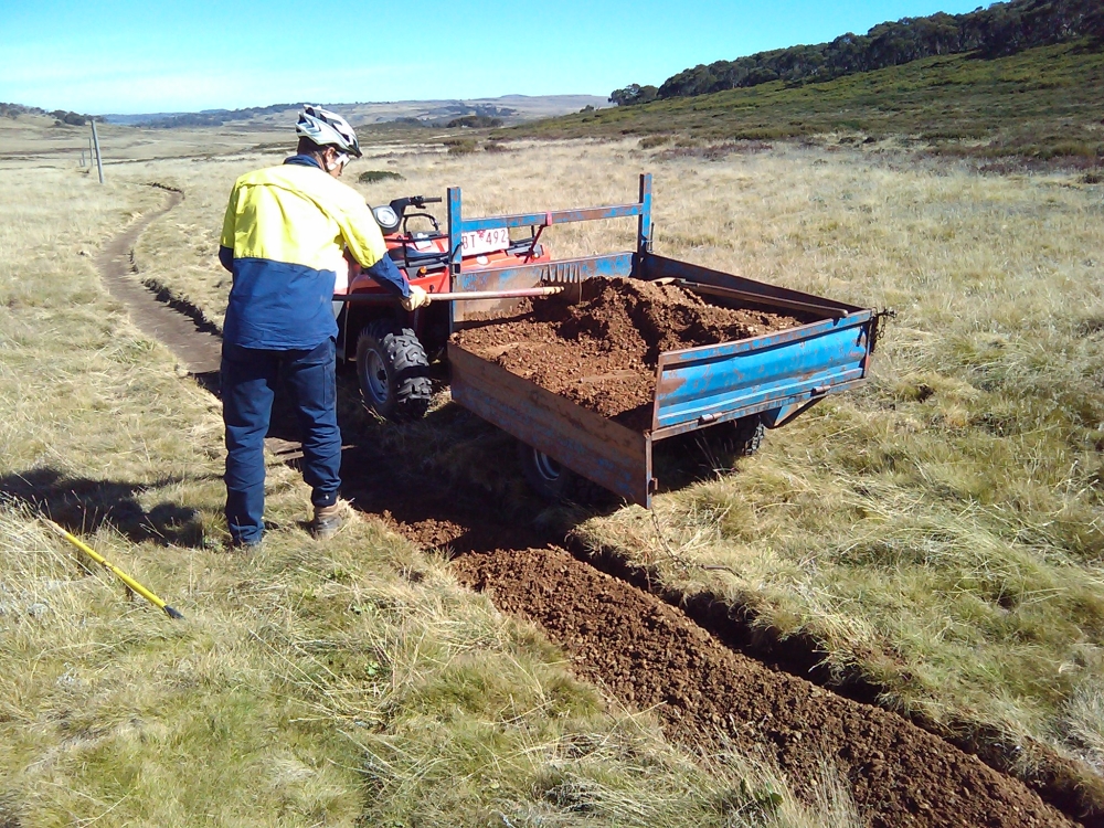  Laying gravel 