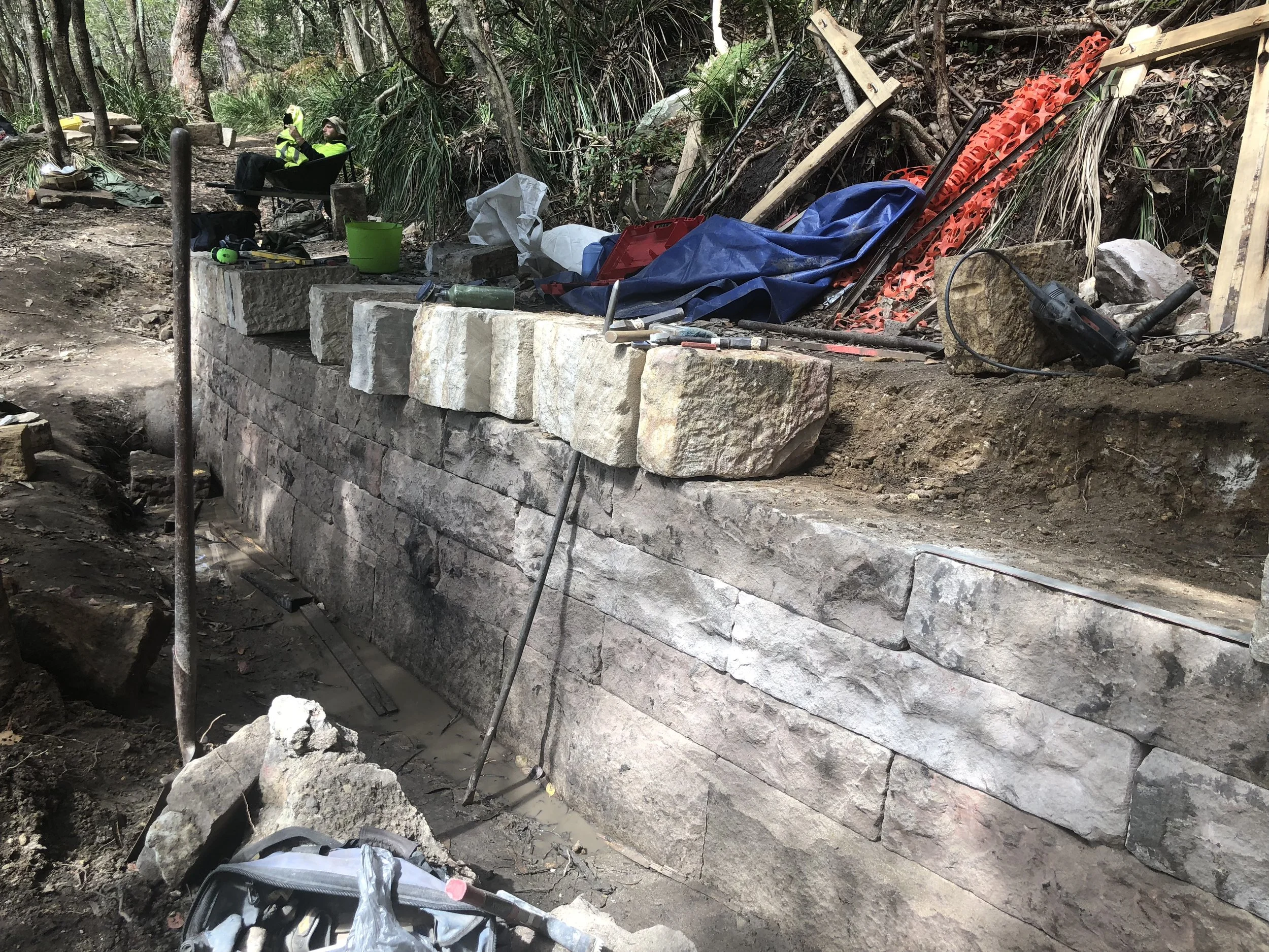  Retaining wall during 