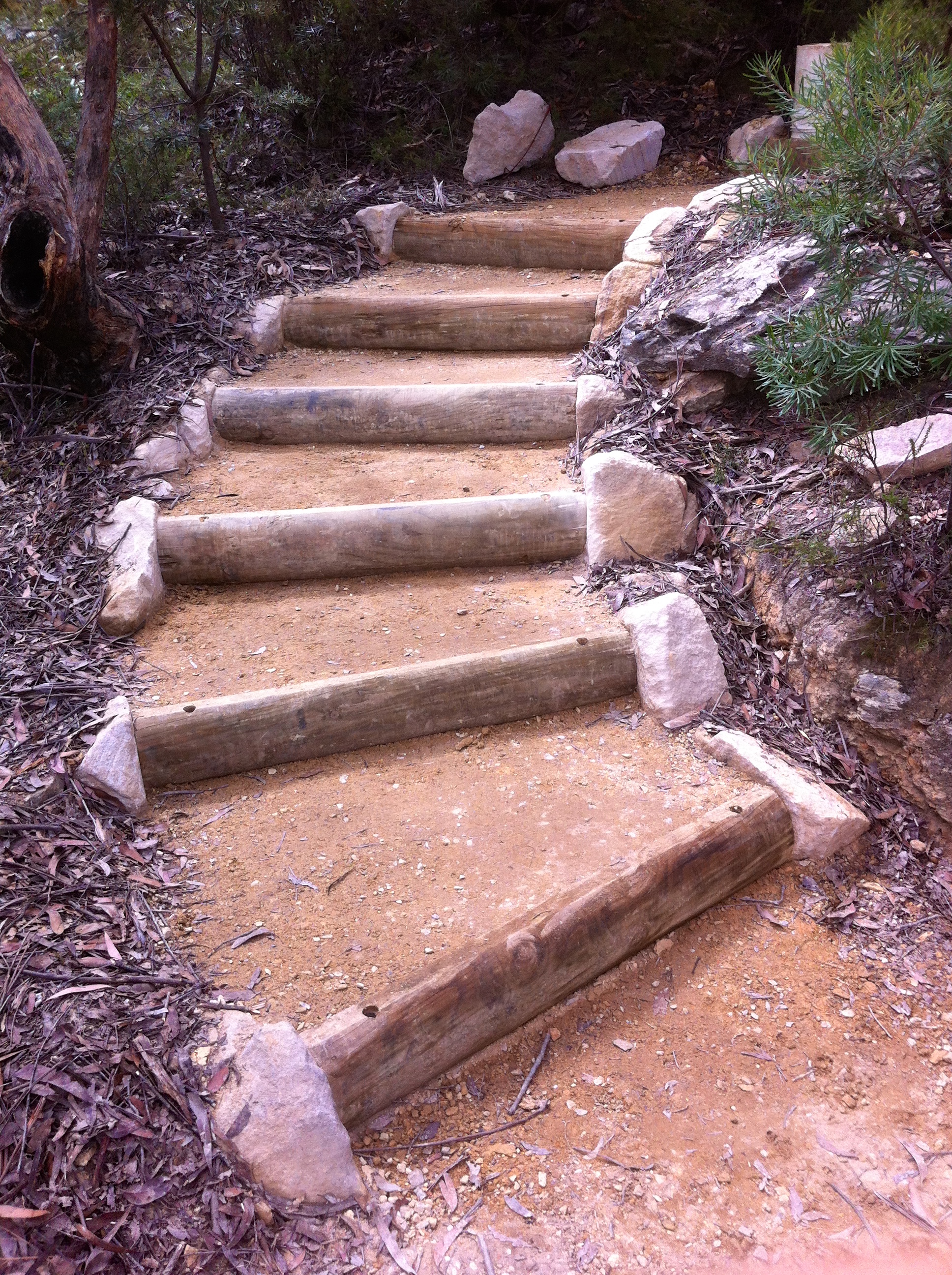  Round Timber Steps 