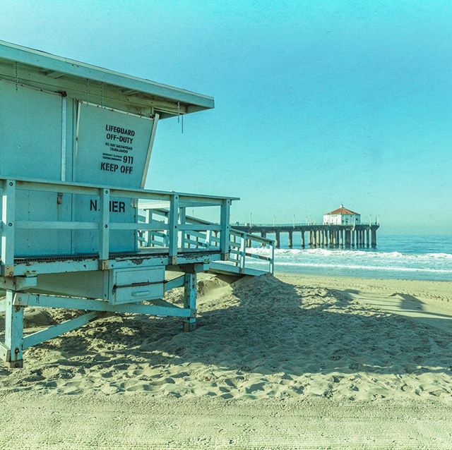 Playing with the post processing on this image from last weekends photowalk in Manhattan Beach to make it look aged. #wwpw2019 #manhattanbeach #california #beach #pier #lifeguardshack #visitcalifornia #canon