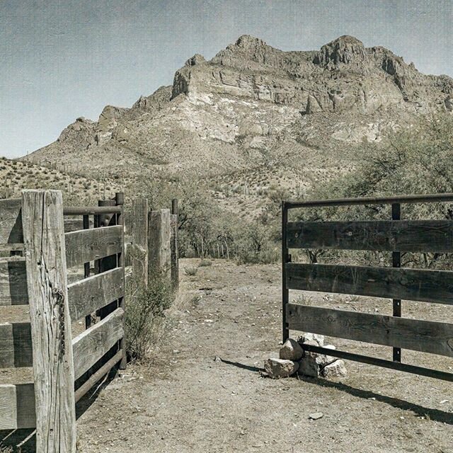 Having fun processing this photo I took last summer in Arizona. I like making #western photos look like the #oldwest #visitarizona #arizona #superioraz #picketpostmountain #corral #croppedforinstagram