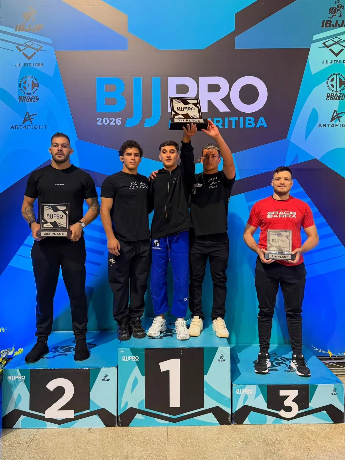 🏆 2026 IBJJF BJJ Pro Curitiba Overall Team Champions.

Congratulations to every athlete, professor, coach, and academy that contributed to this achievement.

Proud to represent Checkmat from Wylie, Texas.

Family &bull; Culture &bull; Discipline
Che