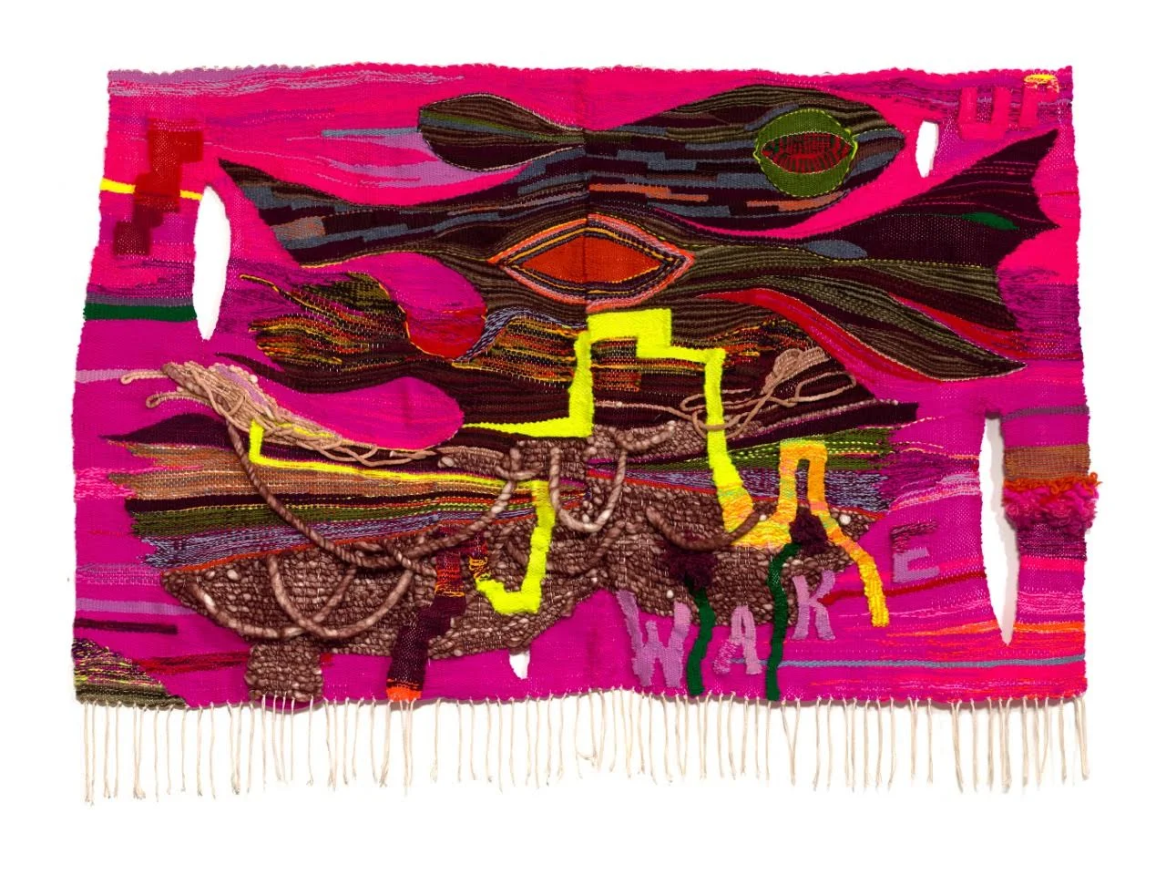 Terri Friedman Wake Up, 2018, 40 x 60, wool, cotton, acrylic, metallic fibers, $10,000