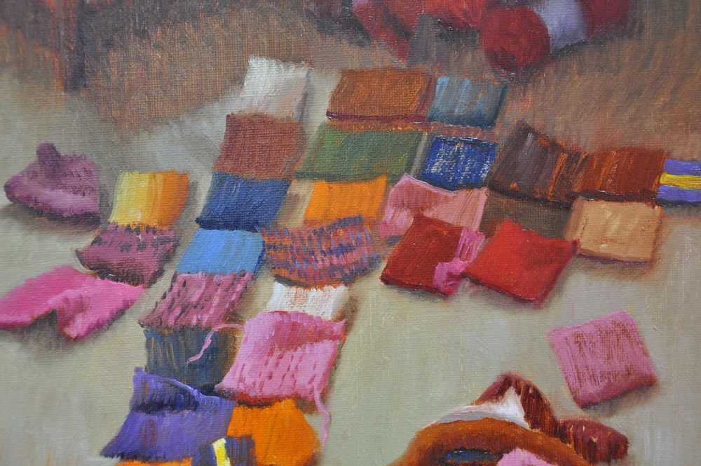 Terry Powers Melissa’s Blanket, 35 x 28in, Oil on linen, 2018, $4000