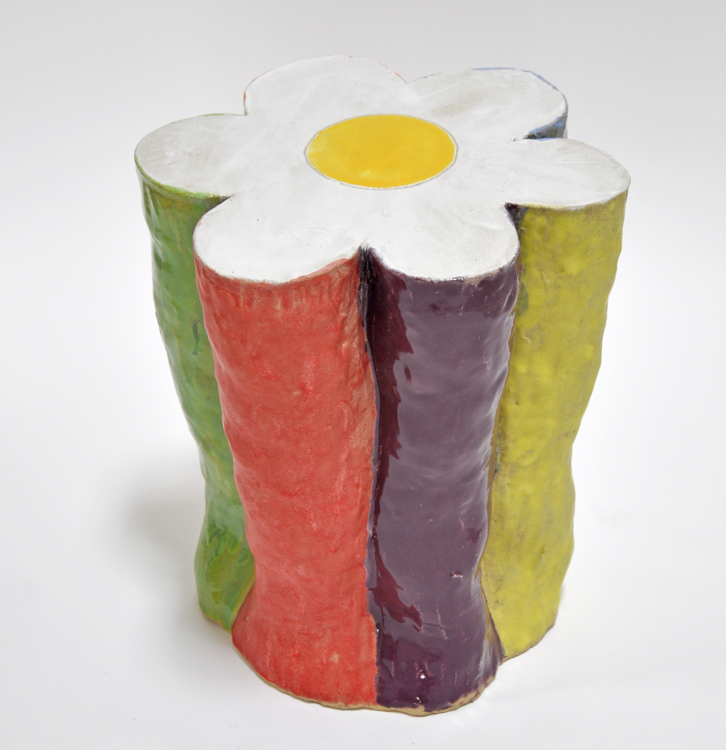 Nick Makanna, Flower Stool II, 2019, Glazed ceramic, 18 x 16 x 15 in, $2000