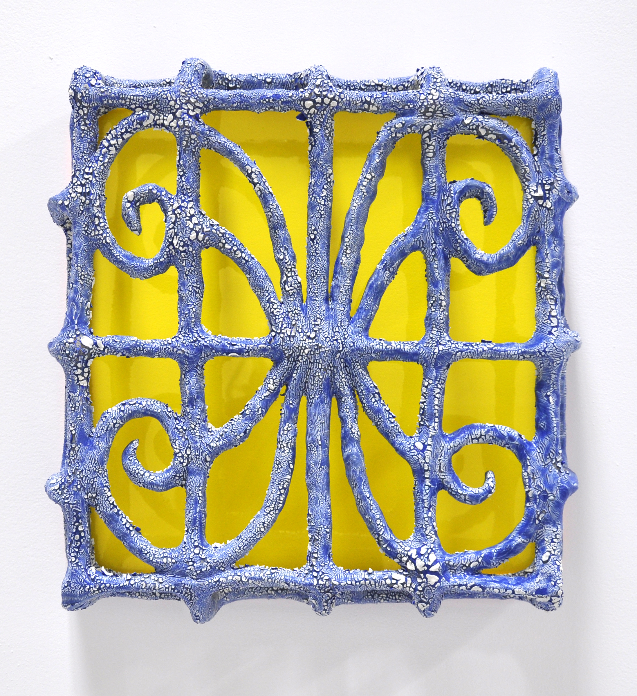 "ISOLATIONISM I", Glazed ceramic and plexiglass, 20 x 5 x 19 in, 2019