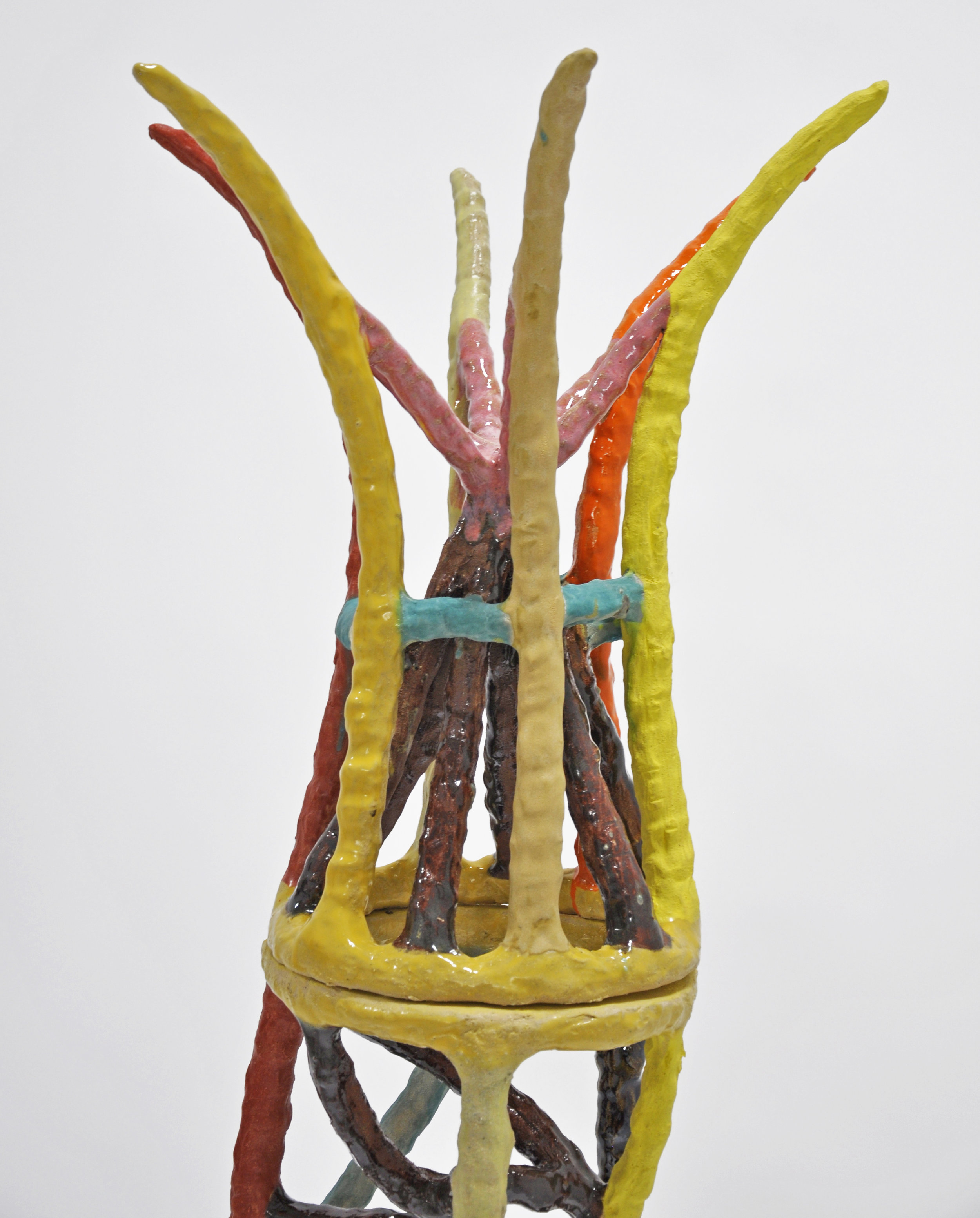 "RUNE XXXII" detail, Glazed ceramic, 69 x 19 x 19 in, 2019