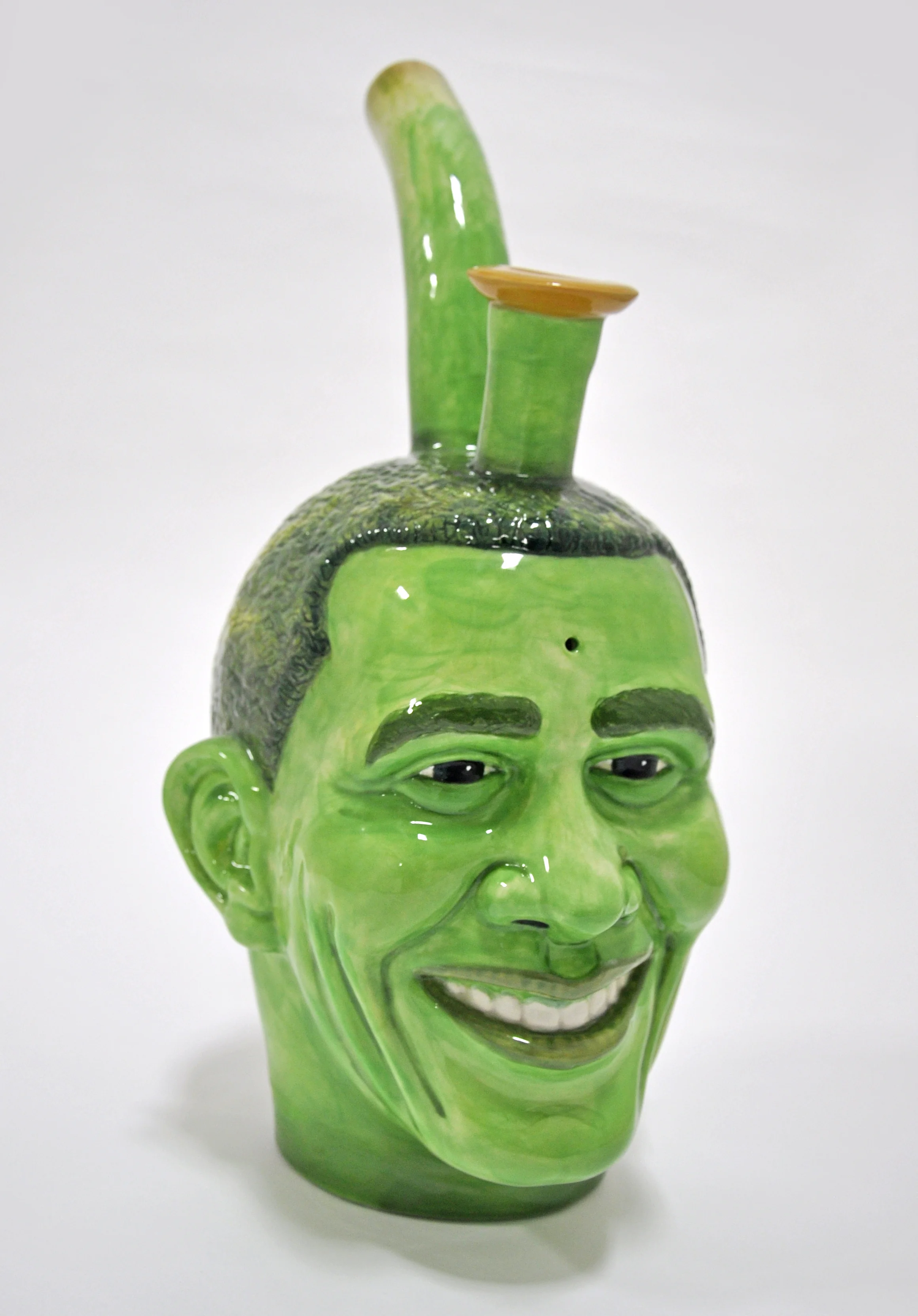 John De Fazio, "Obama Bong", glazed ceramic, 19 x 9 x11 in, 2018