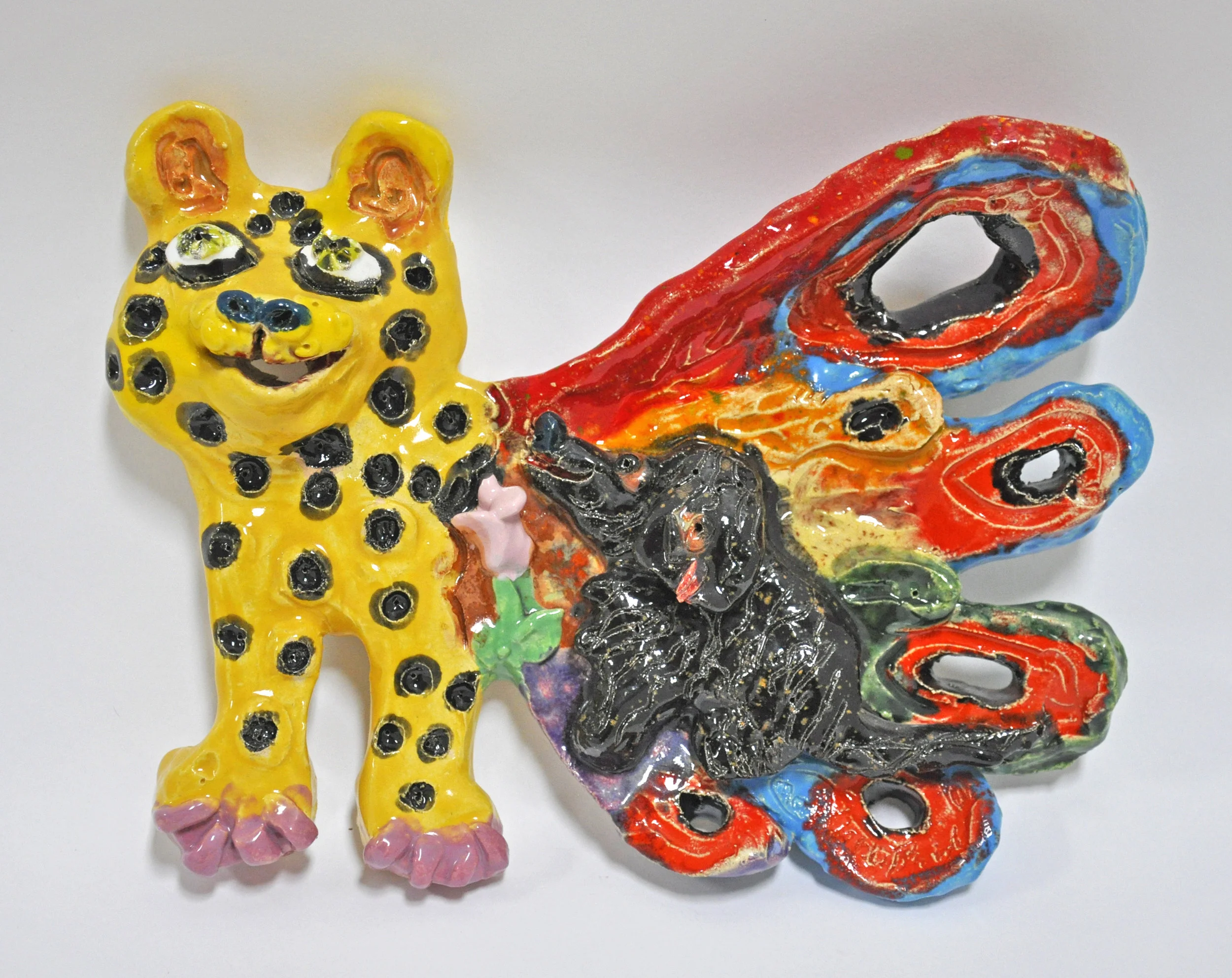 Maija Peeples-Bright, "Tiger by the Tail", glazed ceramic, 5.5 x 1.5 x 7.5 in, 2010