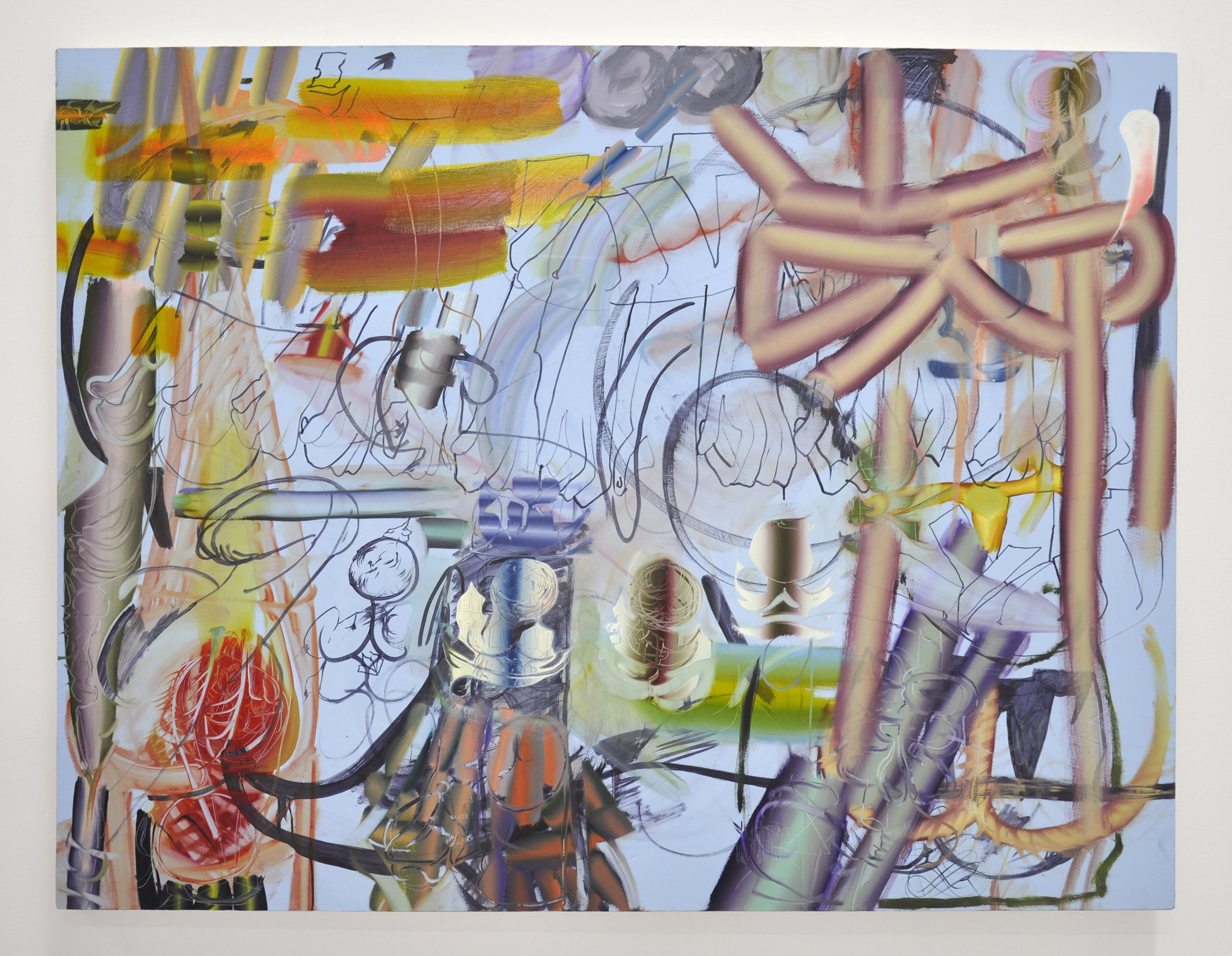 Lauren Quin, "Dials", 55 x 77 in, Oil on canvas, 2019
