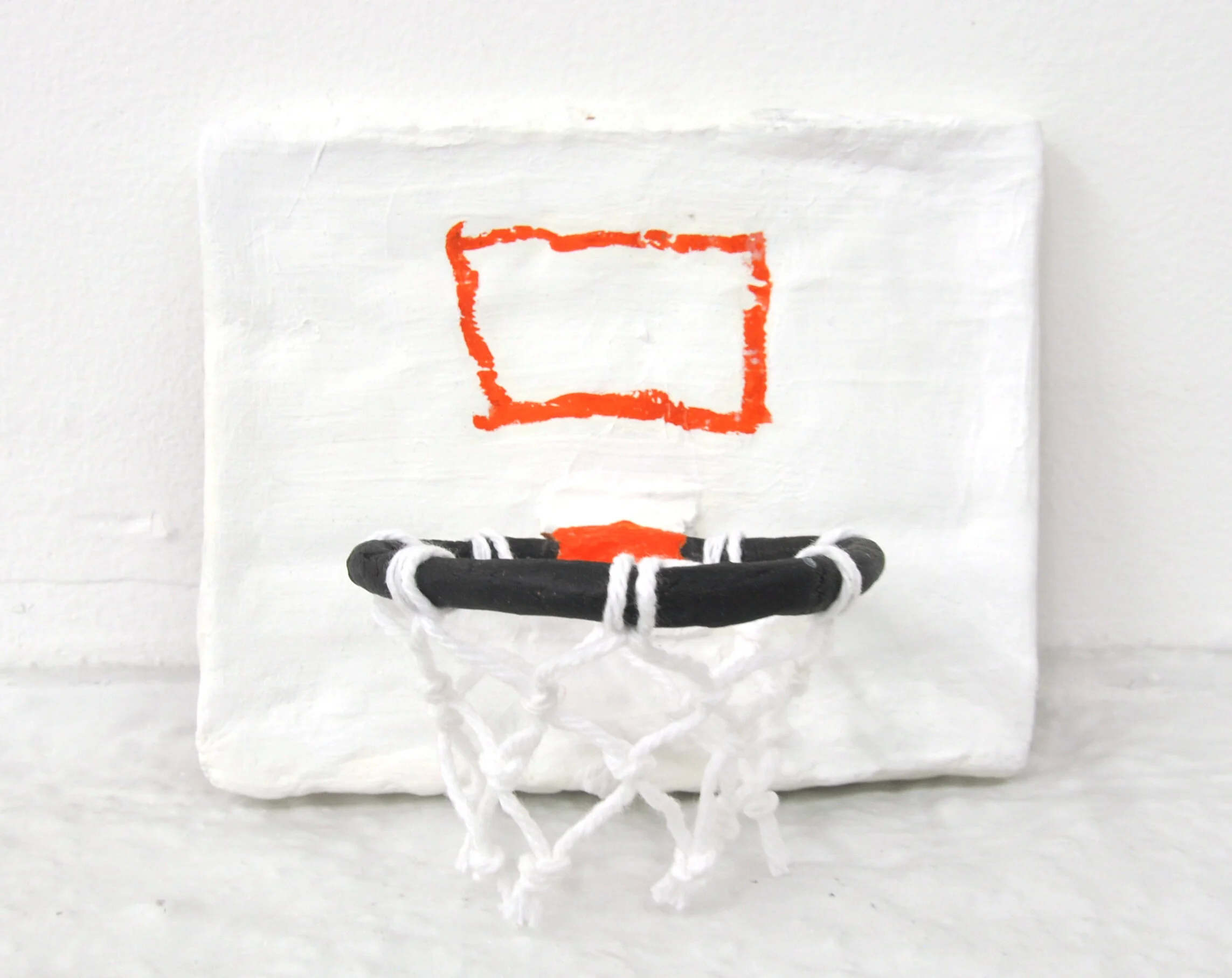 YARROW SLAPS HOOP (1 of 5 EDITION), 5” X 6.25 X 4.5”, SELF HARDENING CLAY, ACRYLIC, AND COTTON, $500
