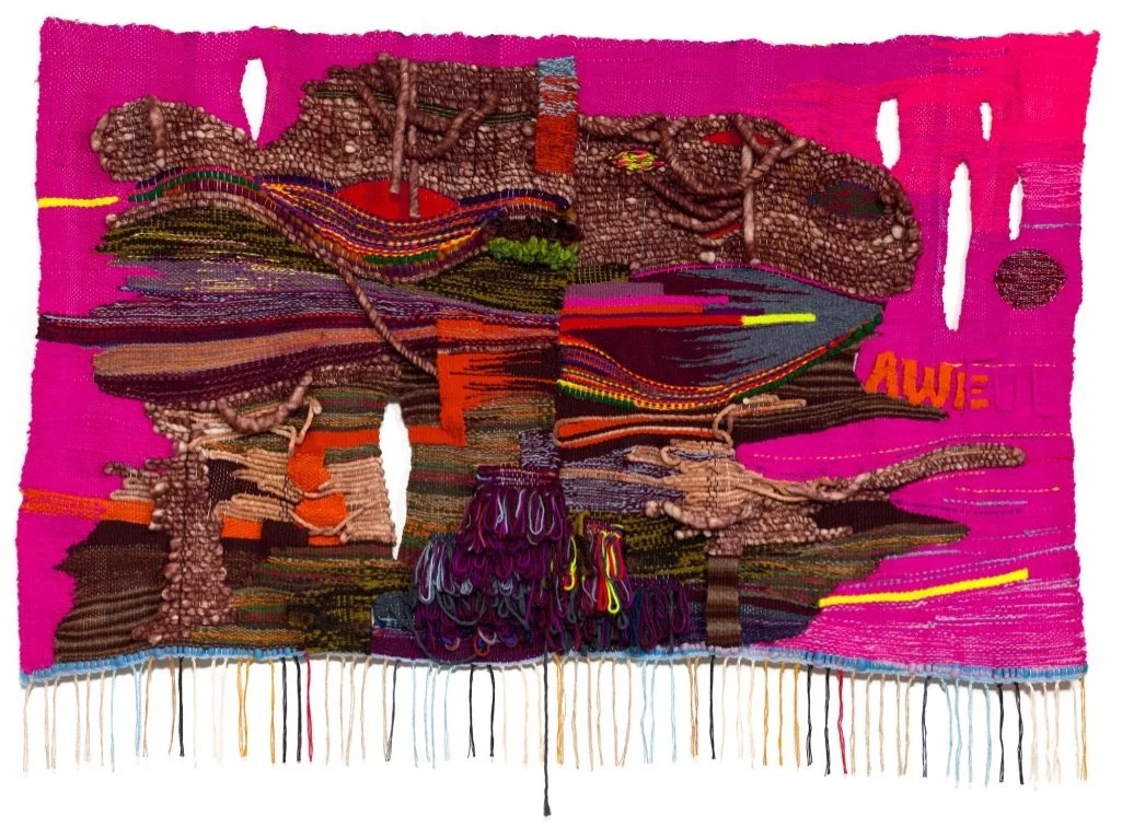 5)	AWE/FUL , 45” x 64”, wool, acrylic, cotton, metallic fibers, 2018. $12,000