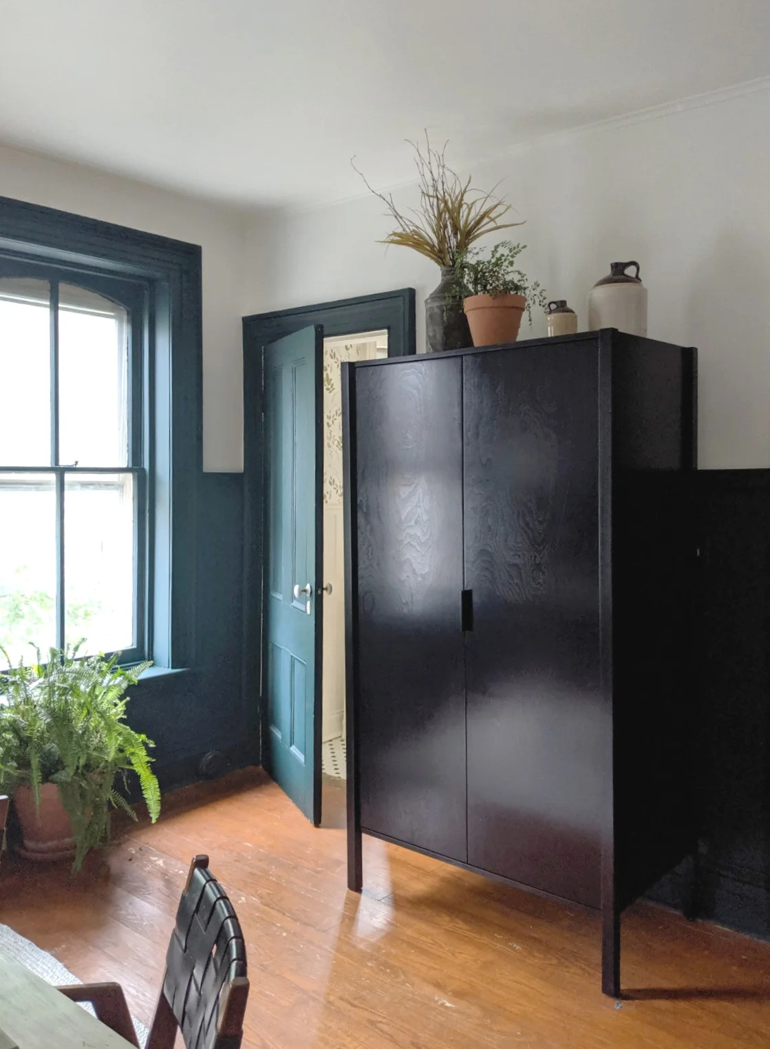 Ebonized Armoire, Braxton Alexander, shown in the 2019 Kingston Design Connection Showhouse Office.