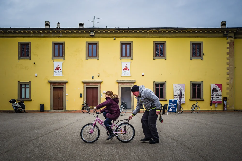  Aud’s learning to ride a bike in Florence 