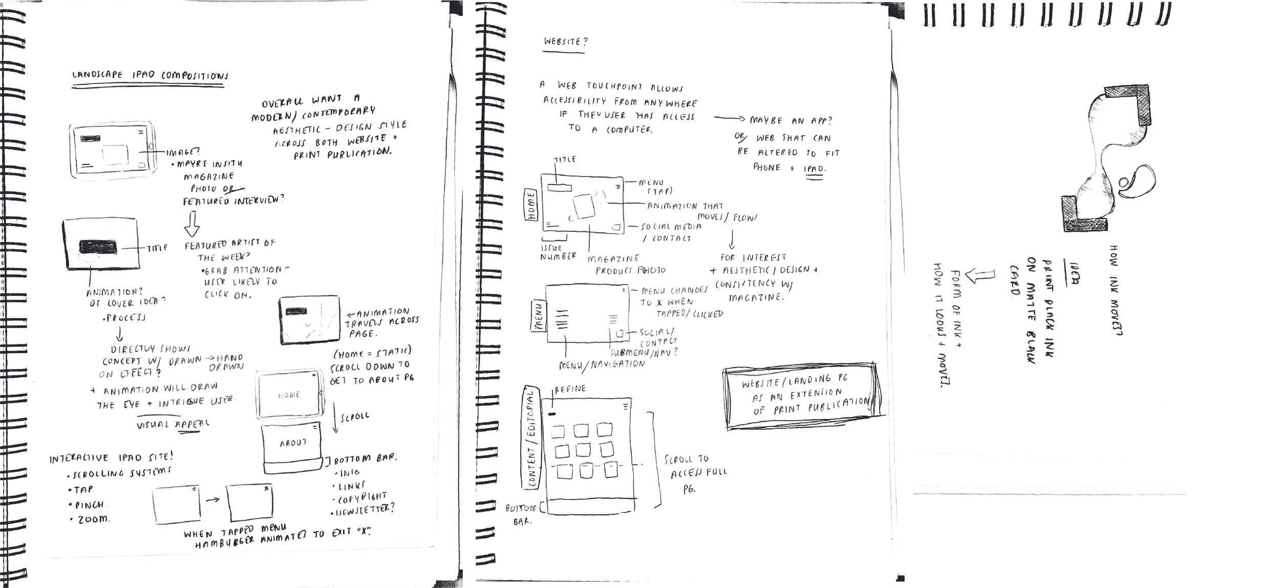 iPad composition sketches/ ideation from process workbook