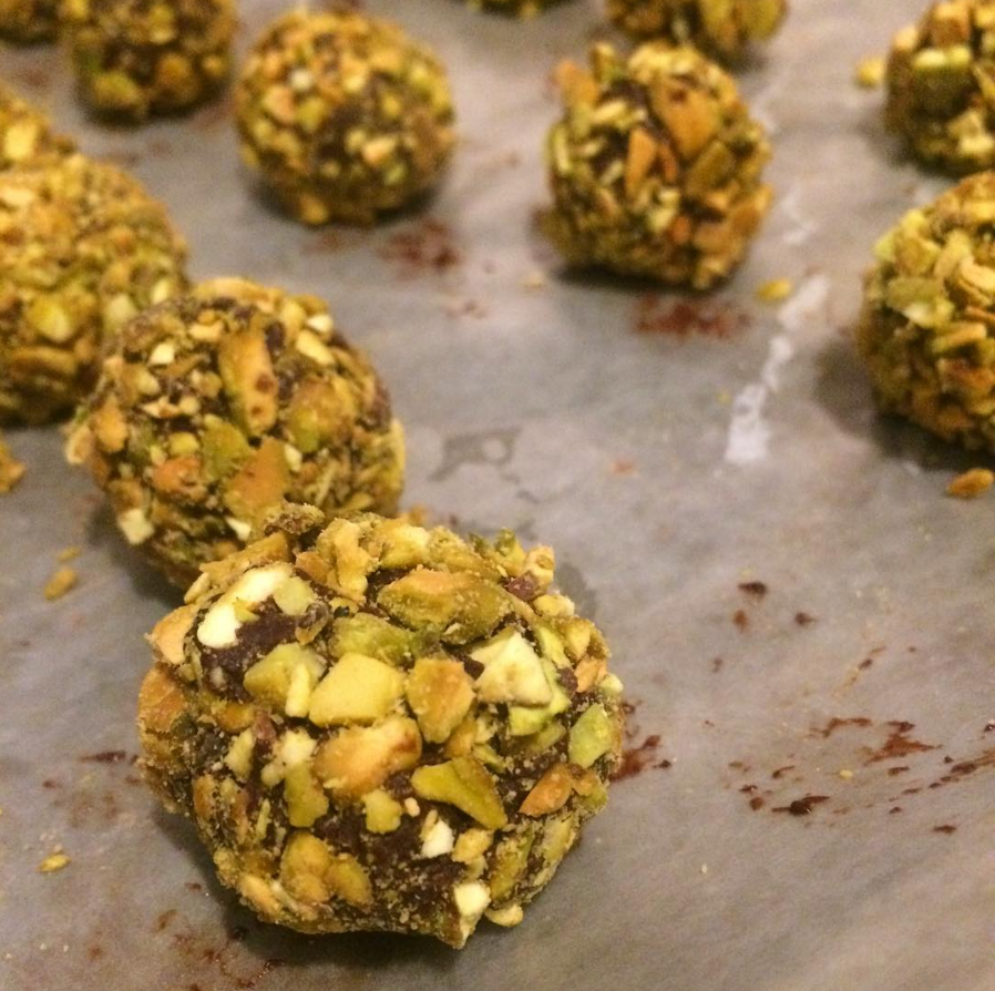 Rolled Dark Chocolate Pistachio